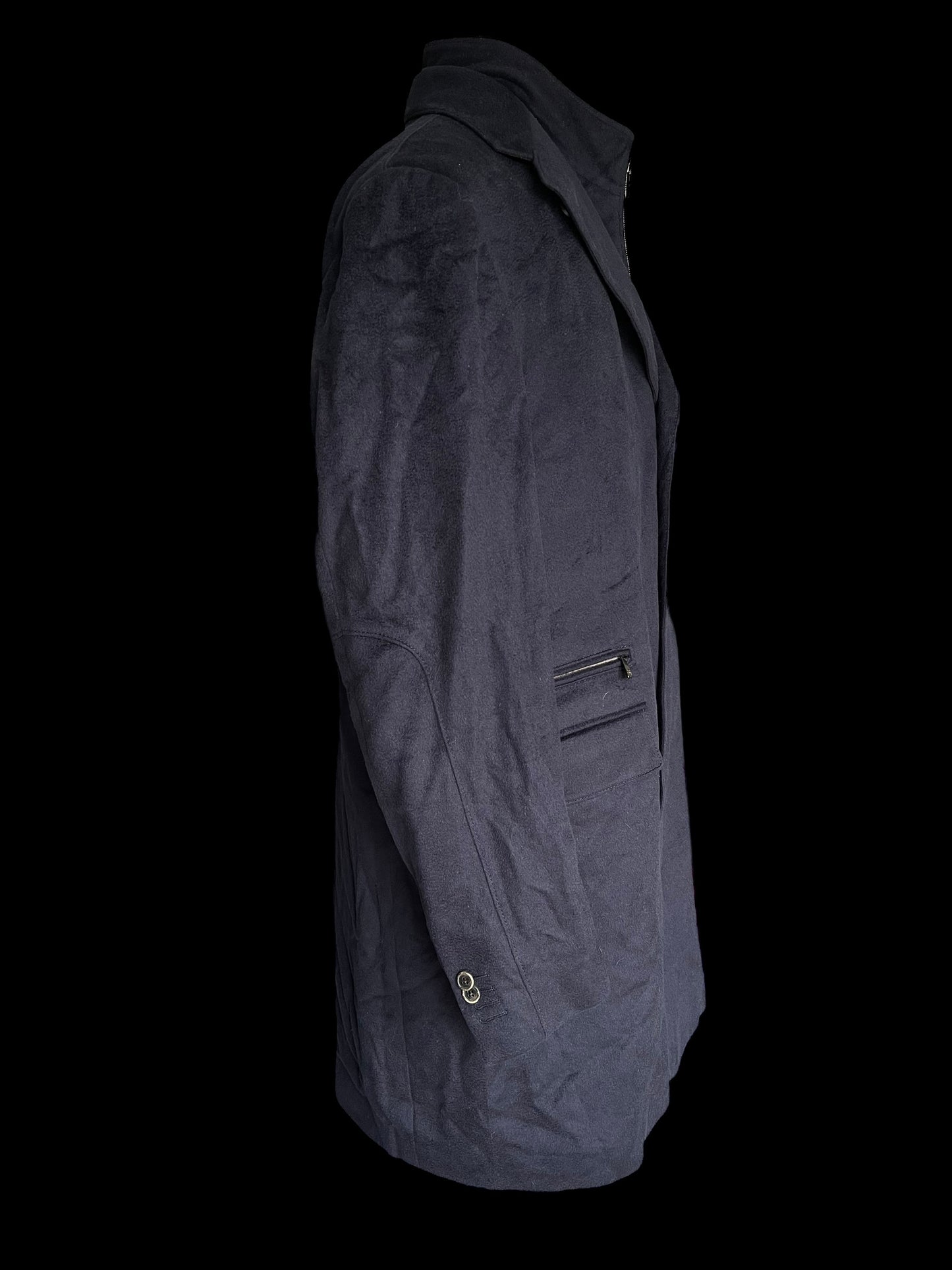 Corneliani Overcoat 54R / UK44 Navy Bib Front Extrafine Wool