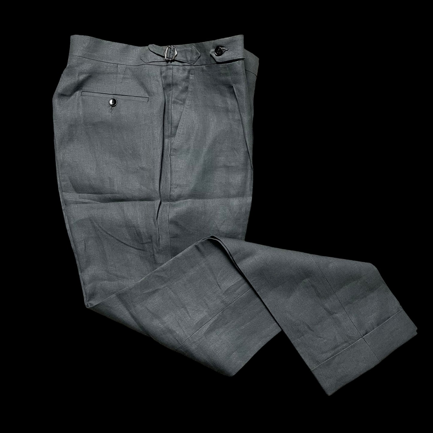 Natalino Single Pleat Front Linen Trousers 32L Grey