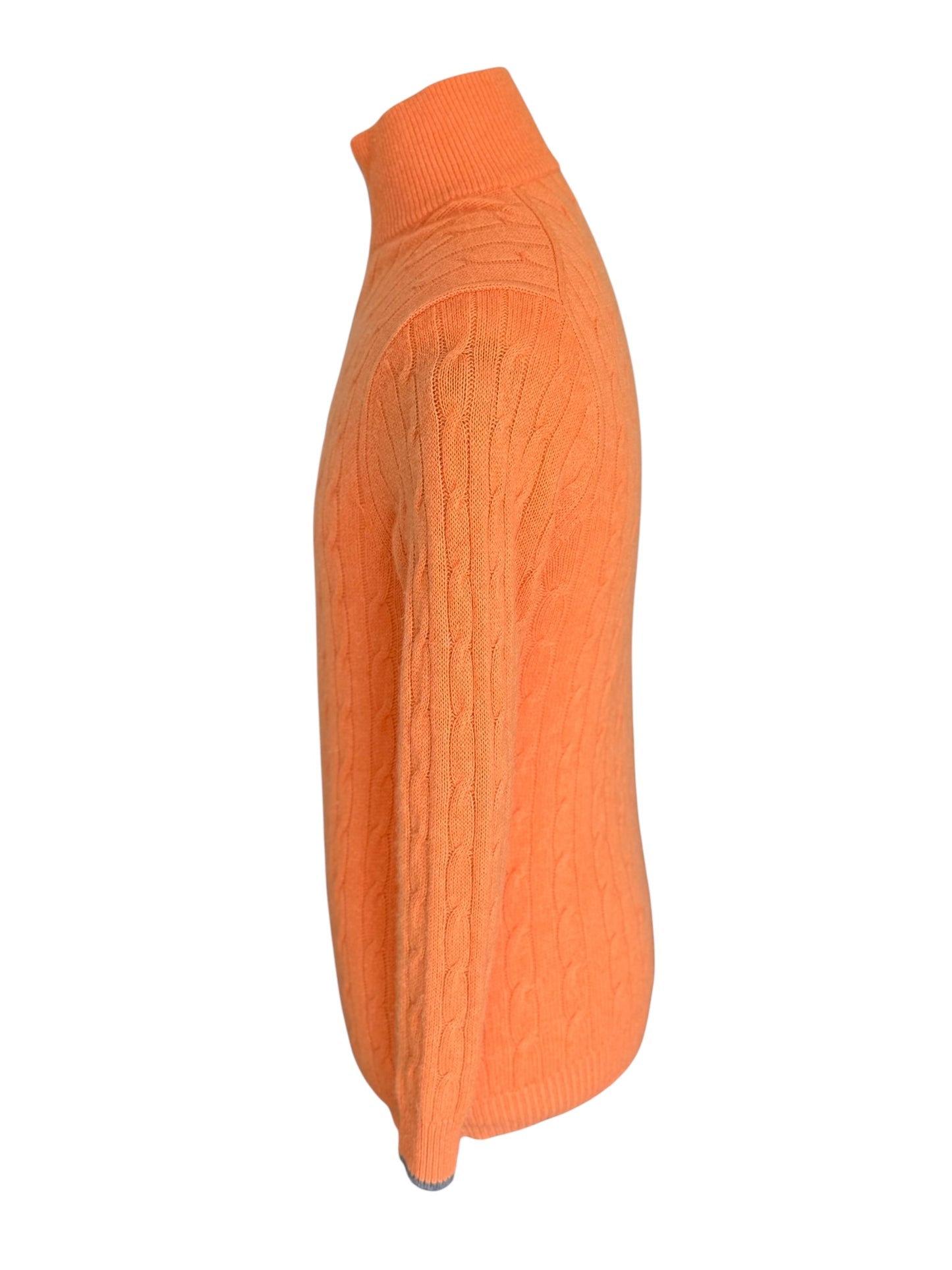Men’s N. Peal Albemarle 1/4 Zip Cashmere Jumper Orange Medium SS22 RRP £395