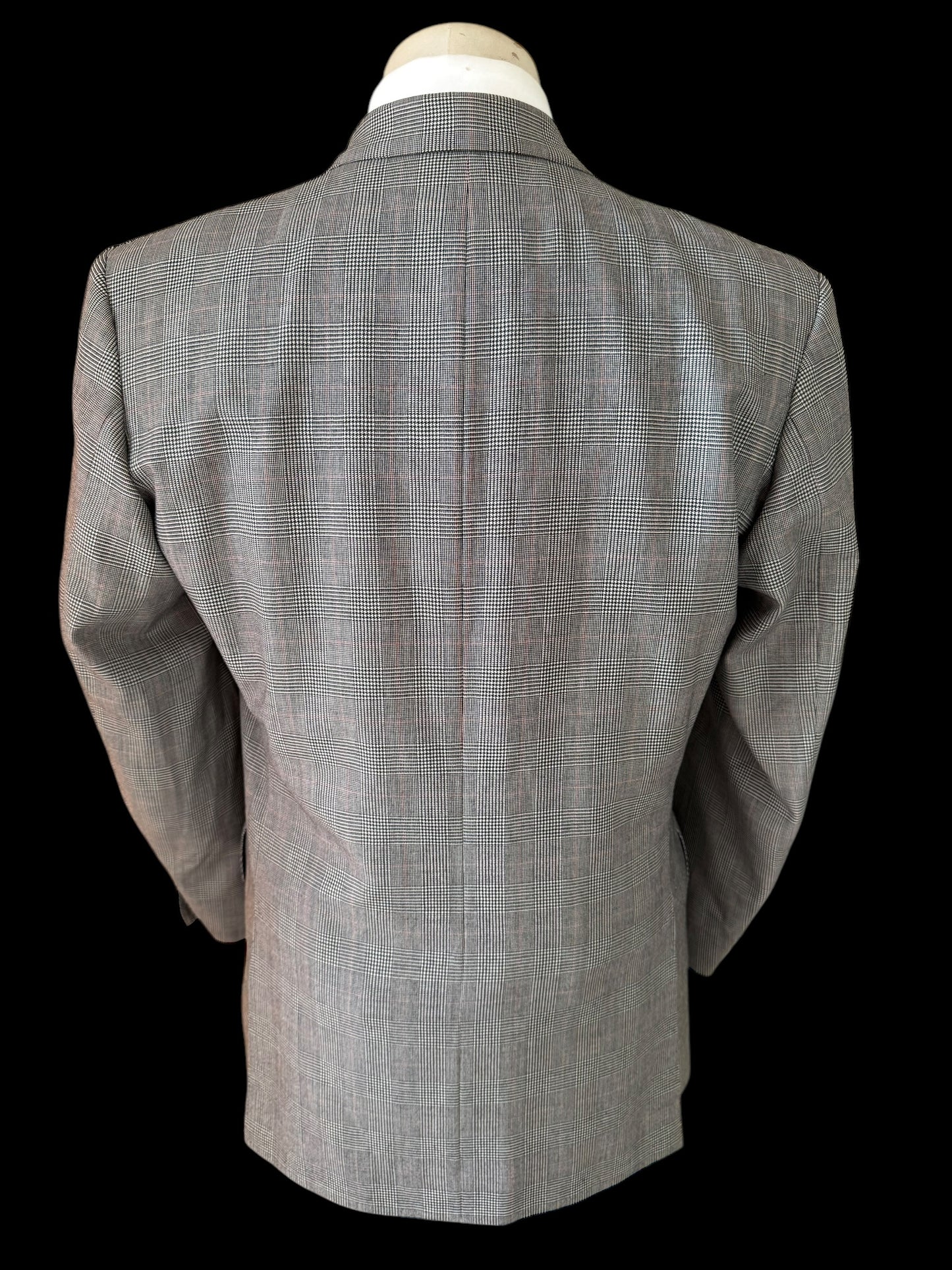 Bespoke Hackett Double Breasted Jacket 42S POW Check Grey