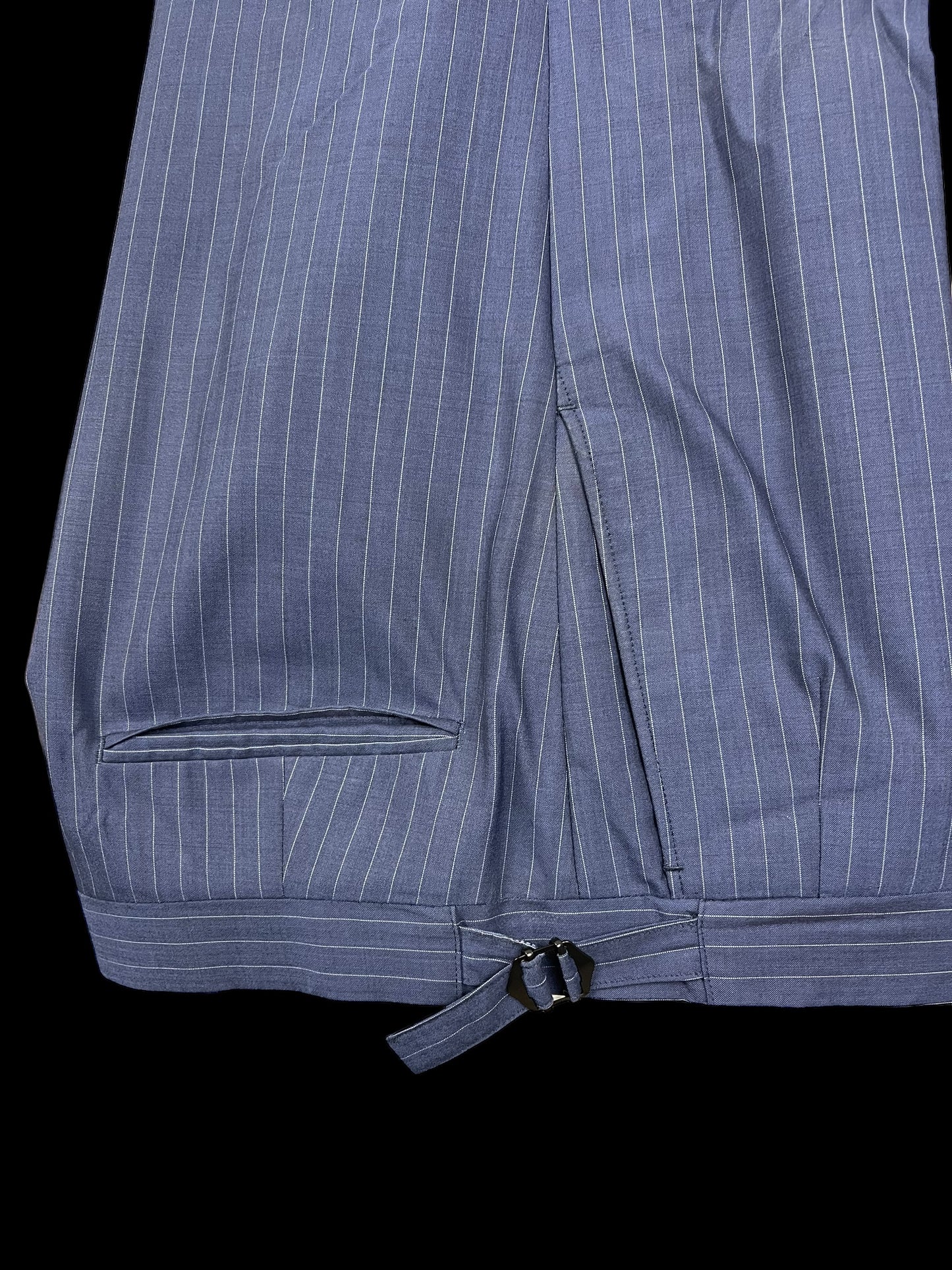 Jasper Littman Savile Row Summer Suit 42R / W36 Ultra Tropical Wool 6oz Pinstrip