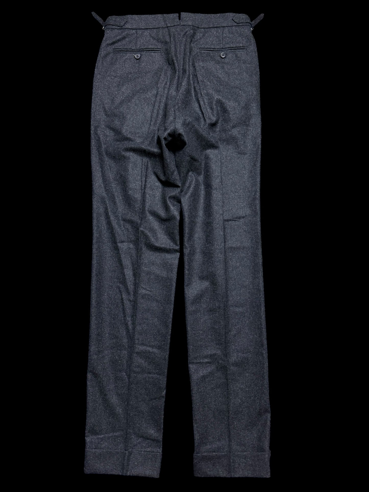 BNWT Natalino Single Pleat Flannel Trousers 30L Dark Grey RRP £195