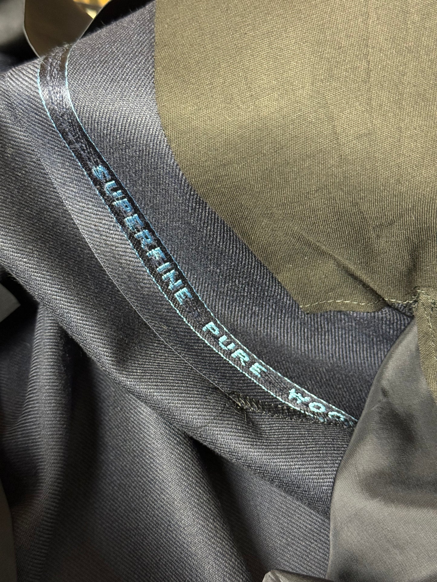 Bespoke Kent & Haste Savile Row Navy Suit Trousers W38” Superfine Wool