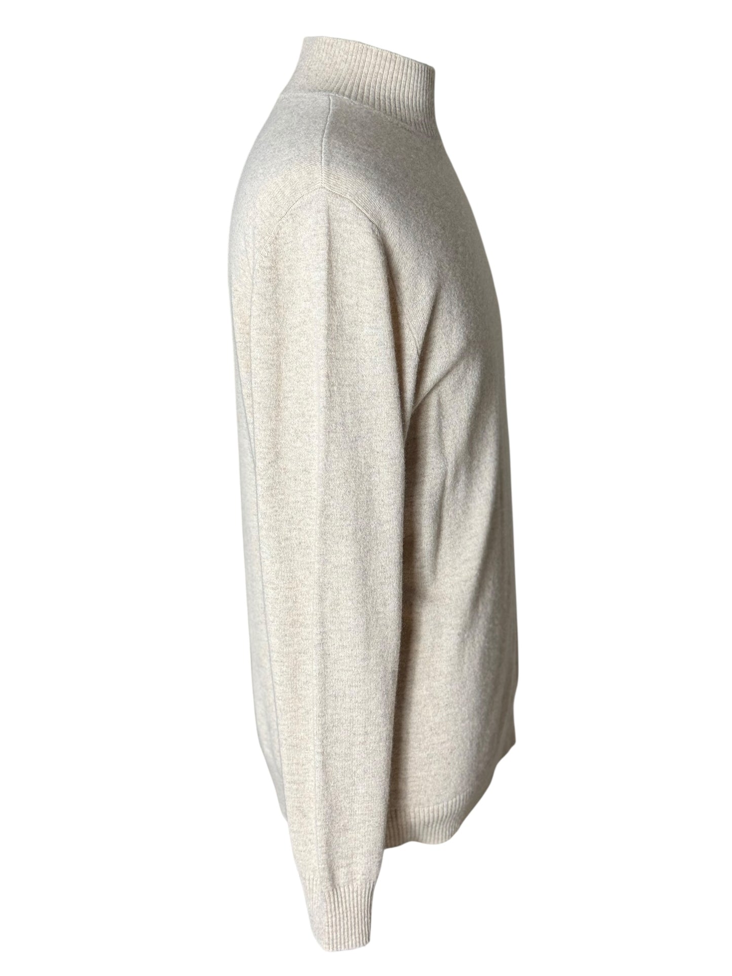 Men’s N.Peal Cashmere Mock Neck Jumper Large Beige