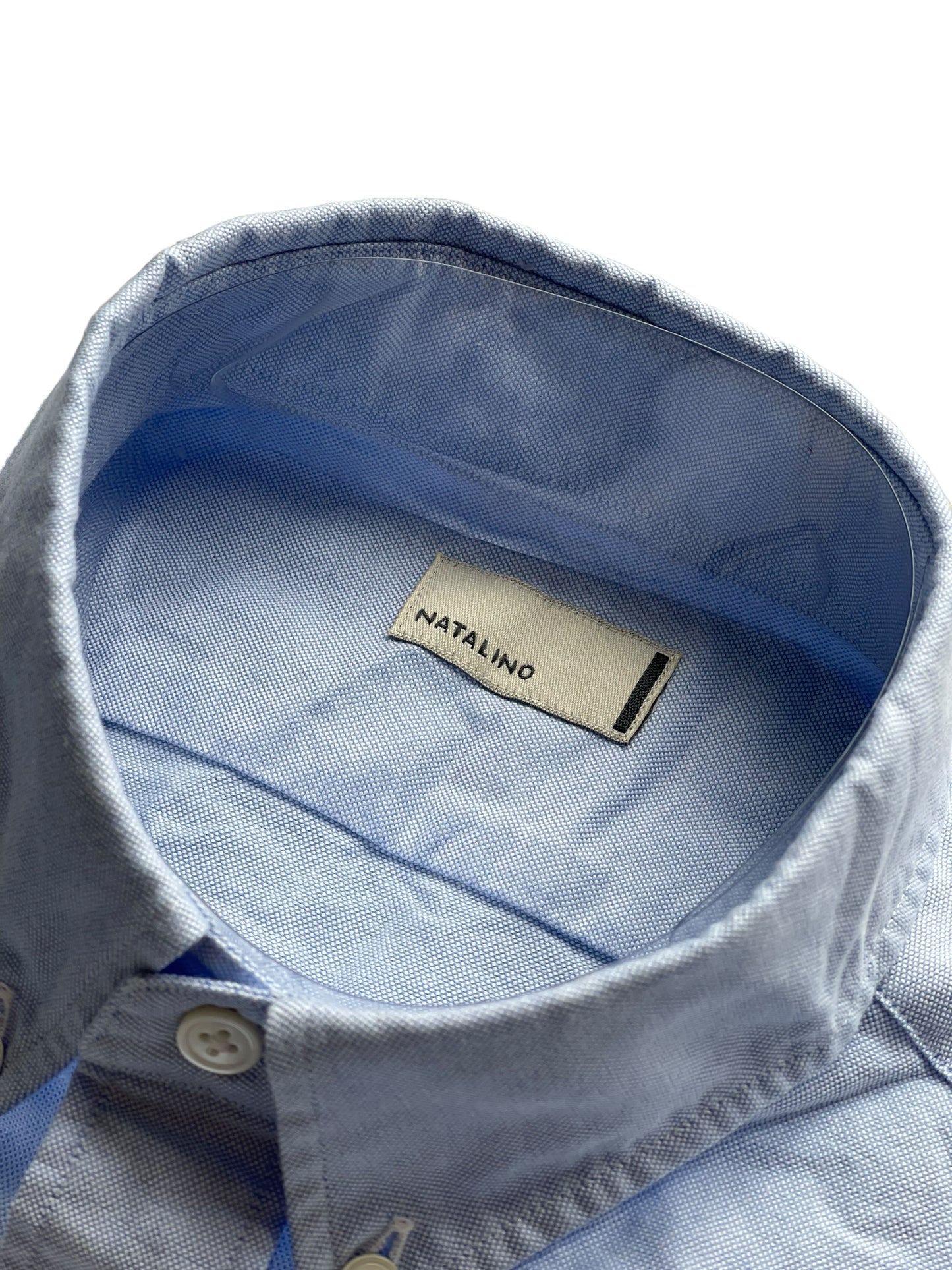 BNWT Natalino Oxford Cotton Shirt Made In Japan RRP £135 Blue