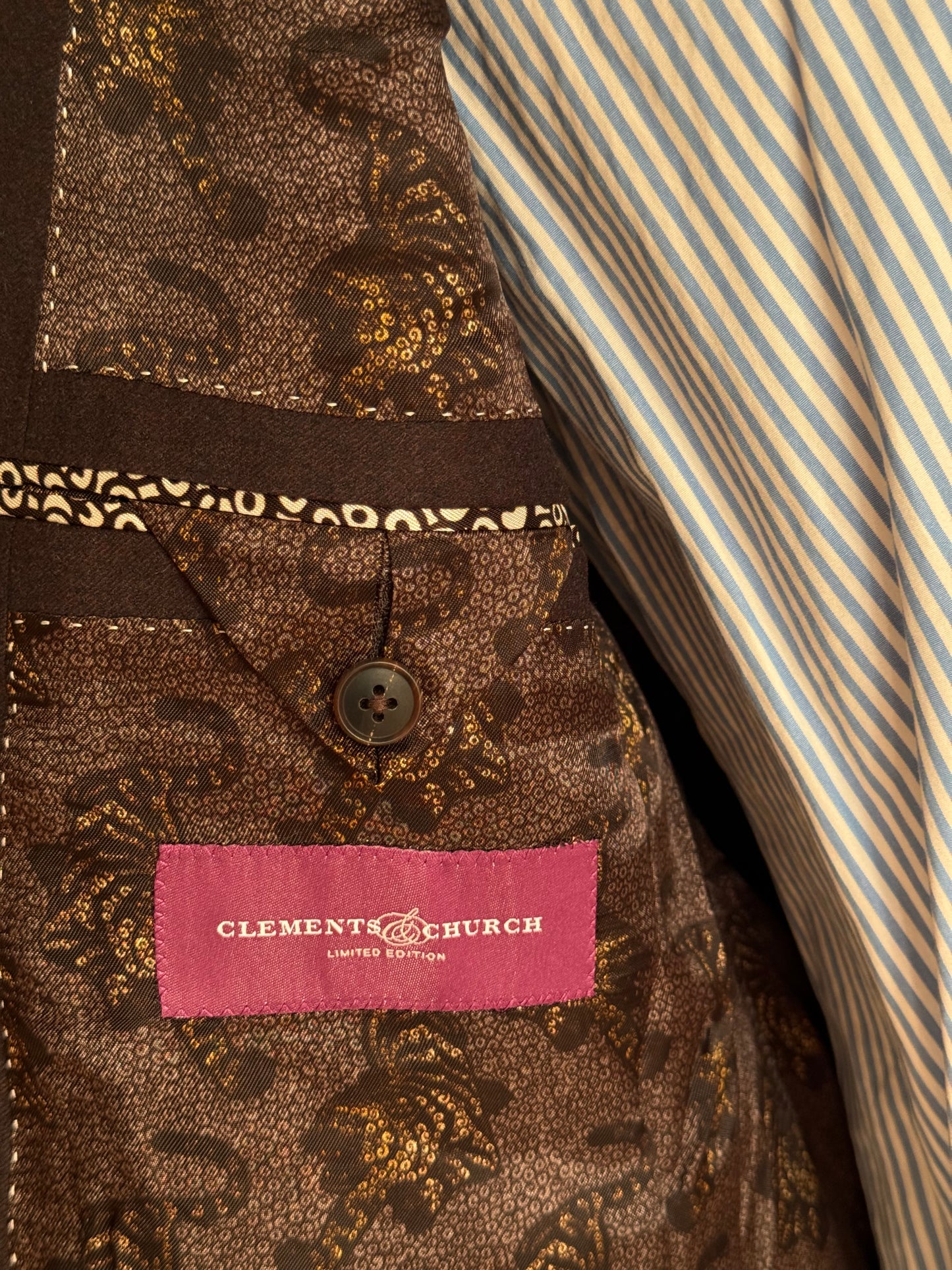 Clements & Church Brown Flannel Suit 46L / W40” Unworn