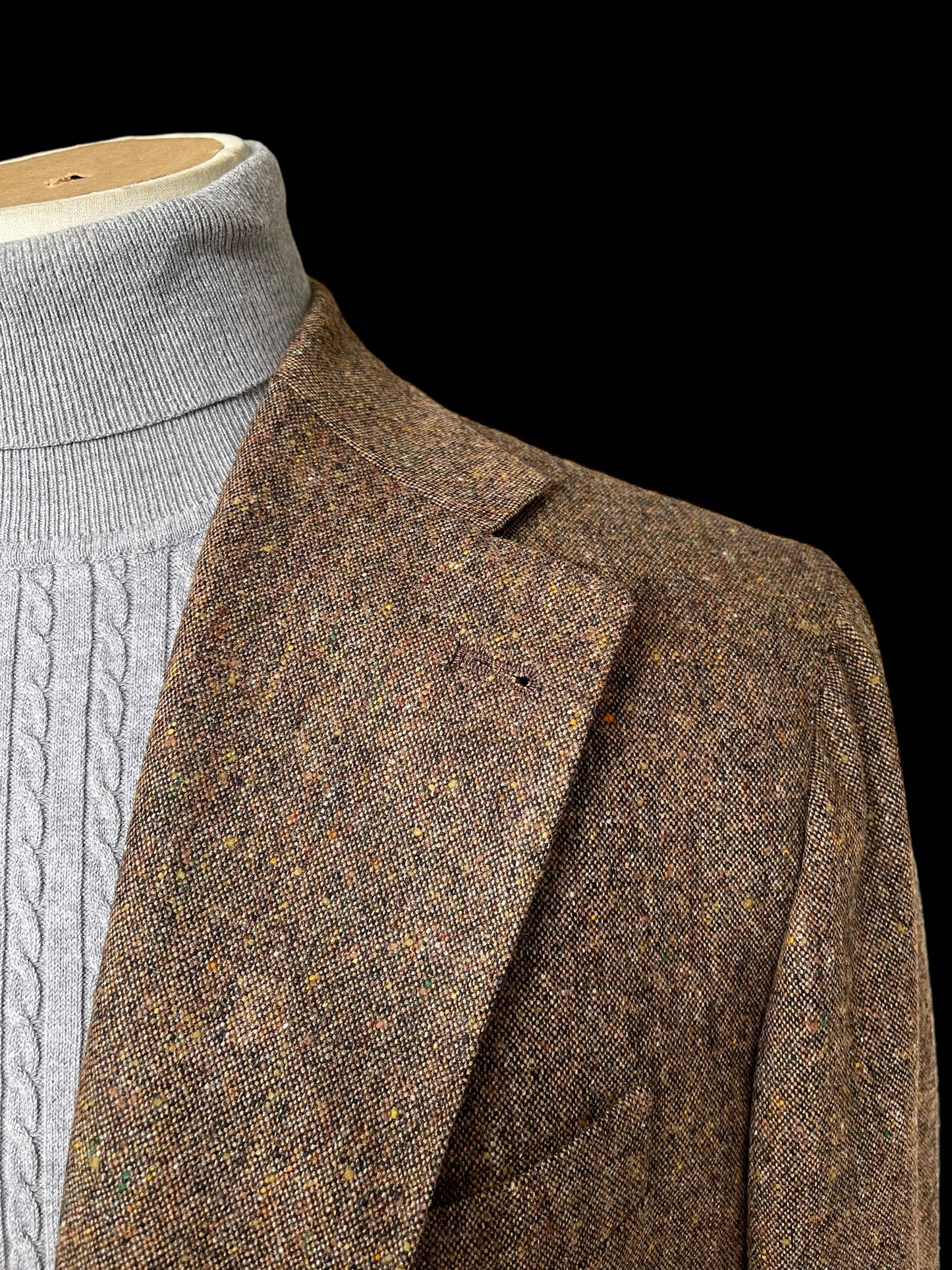 Natalino Tweed Sport Coat 52 UK42 Brown Flecked 3 Roll 2 RRP £435