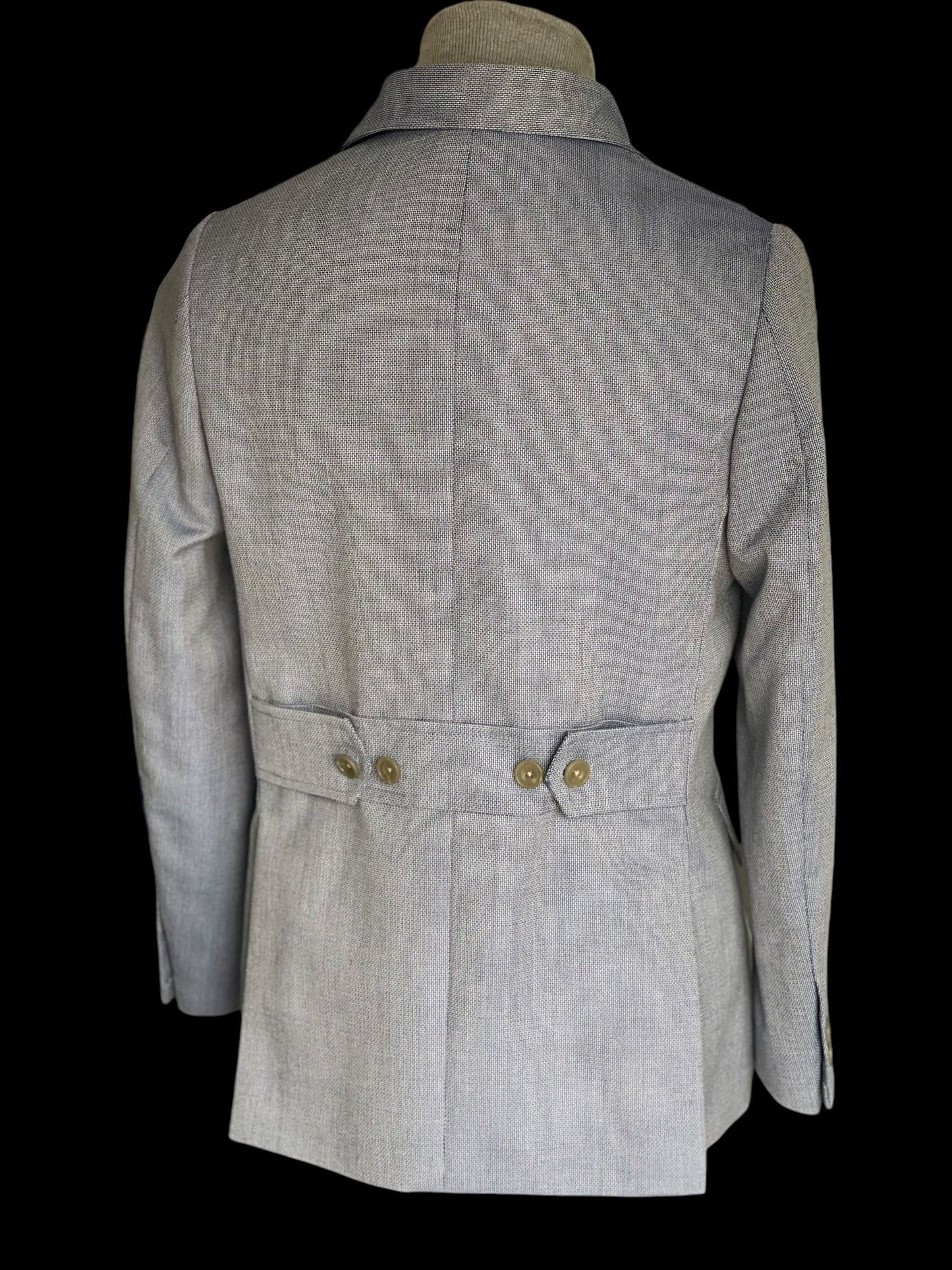 Bespoke Safari Jacket 40R Fully Lined Light Blue Dugdale Non Crease Wool RRP £895
