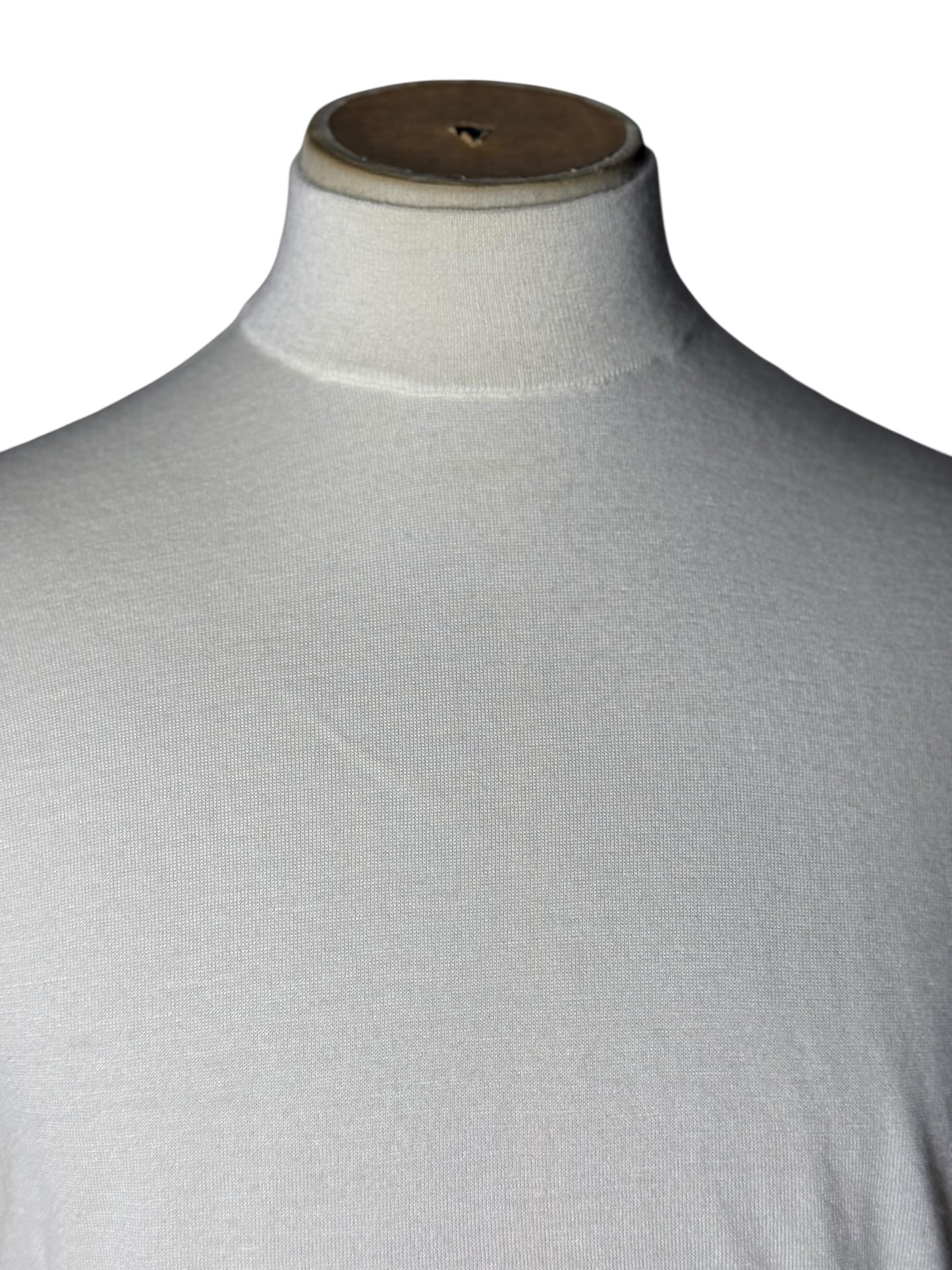 Men’s N.Peal Cashmere Silk Mock Neck Jumper Large Ivory