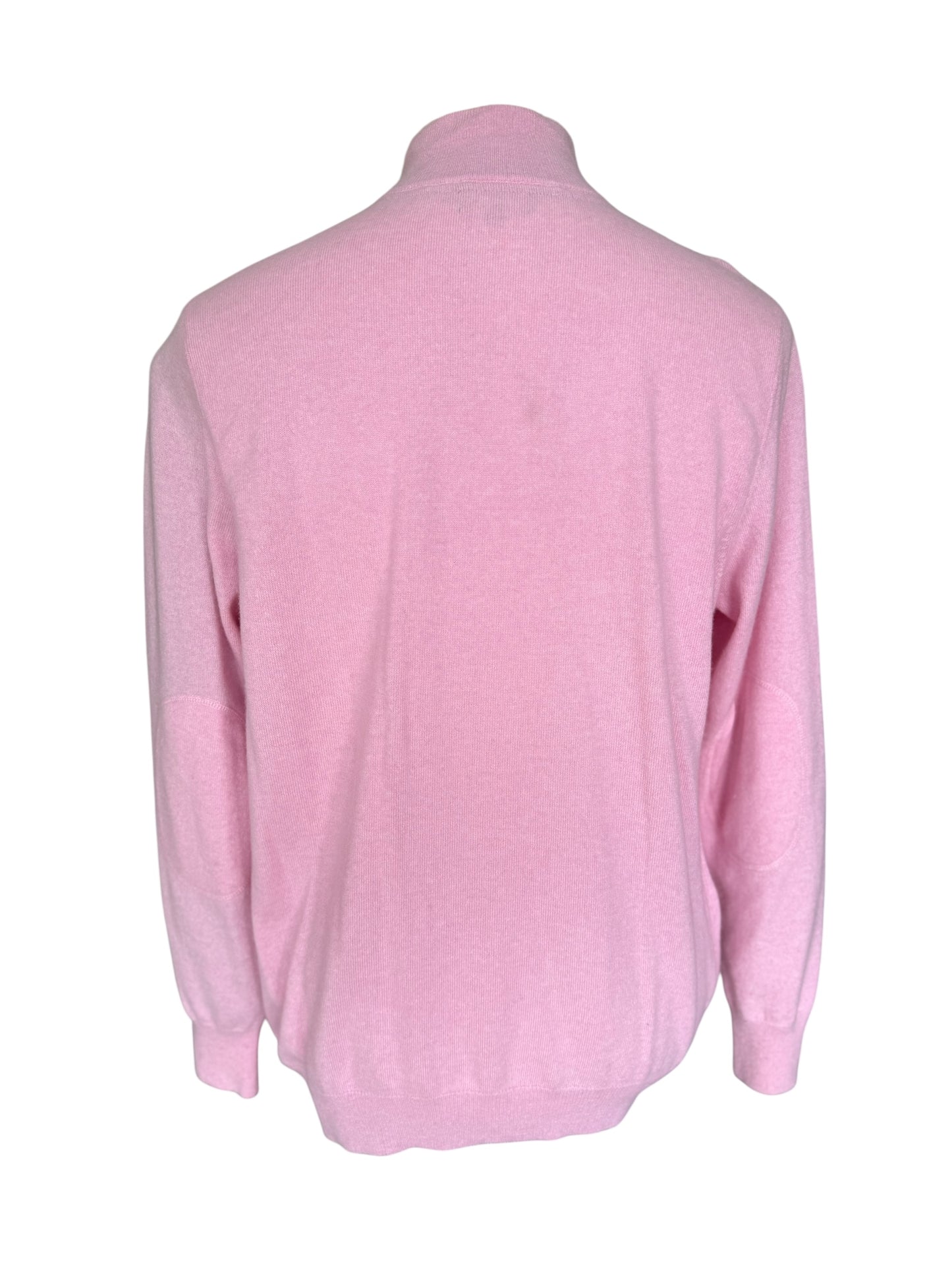 Men’s N. Peal Carnaby 1/4 Zip Cashmere Jumper Pink Size Large SS22 RRP £375