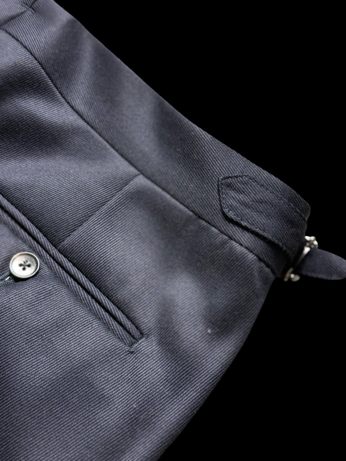 Men’s Natalino Navy Cavalry Wool Twill Pleat Front Trousers W32S RRP £205
