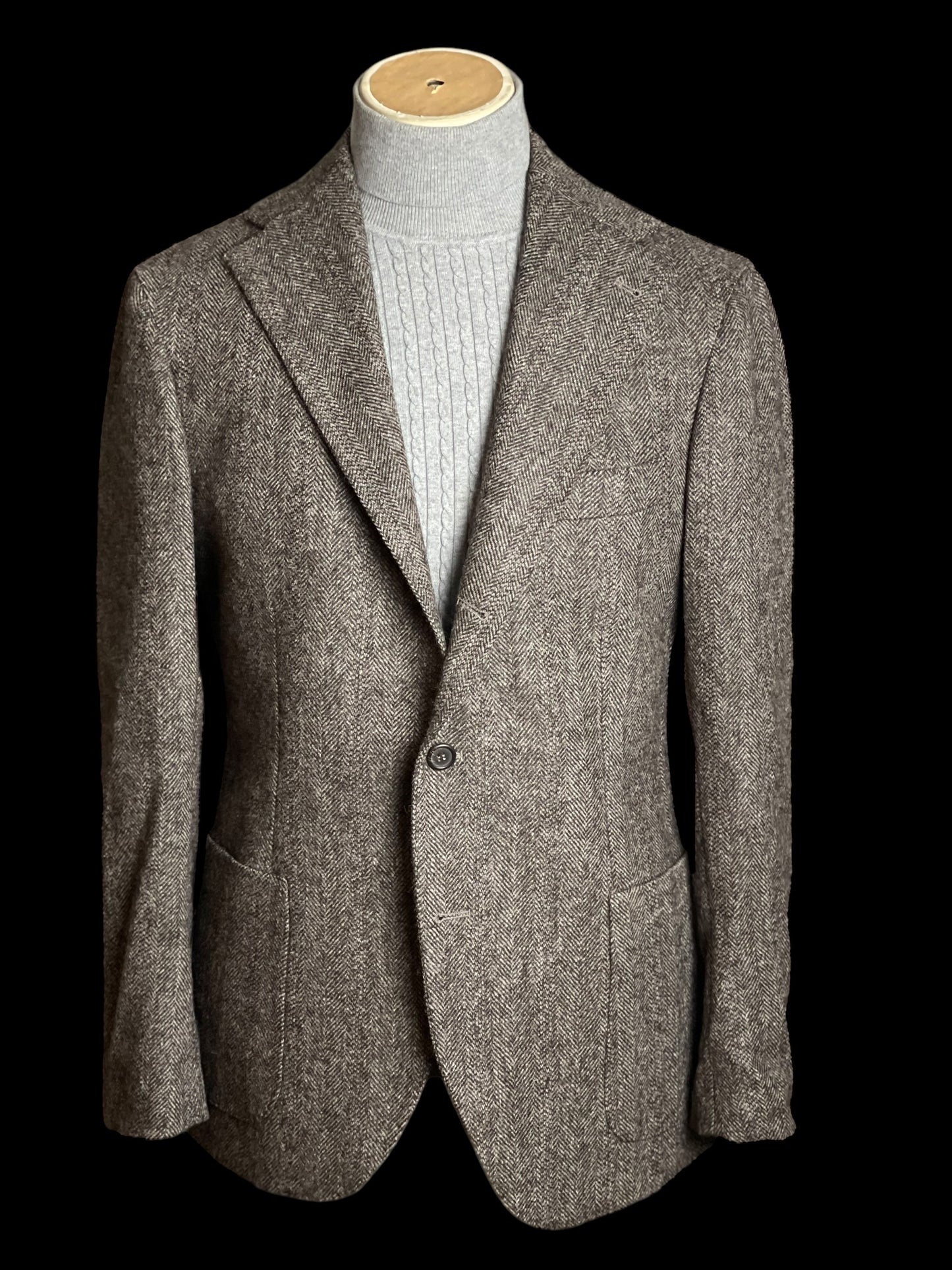 Natalino Tweed Sport Coat Jacket 38R Half Lined Herringbone