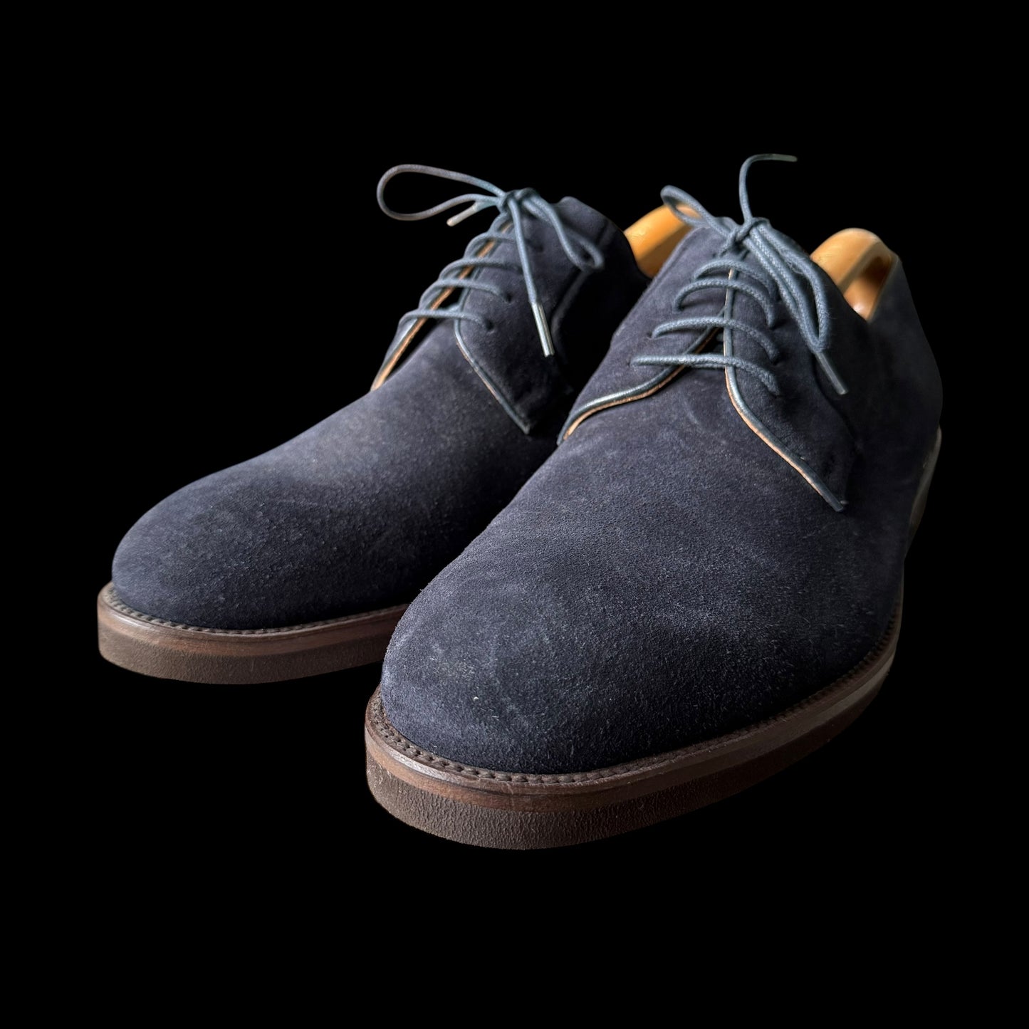Men’s Shipton & Heneage Suede Derby Shoes UK 10 Navy Blue RRP £195