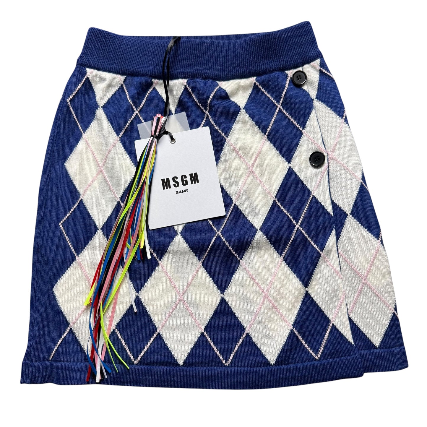 BNWT Women’s MSGM Argyle Knit Mini Skirt Large RRP £280