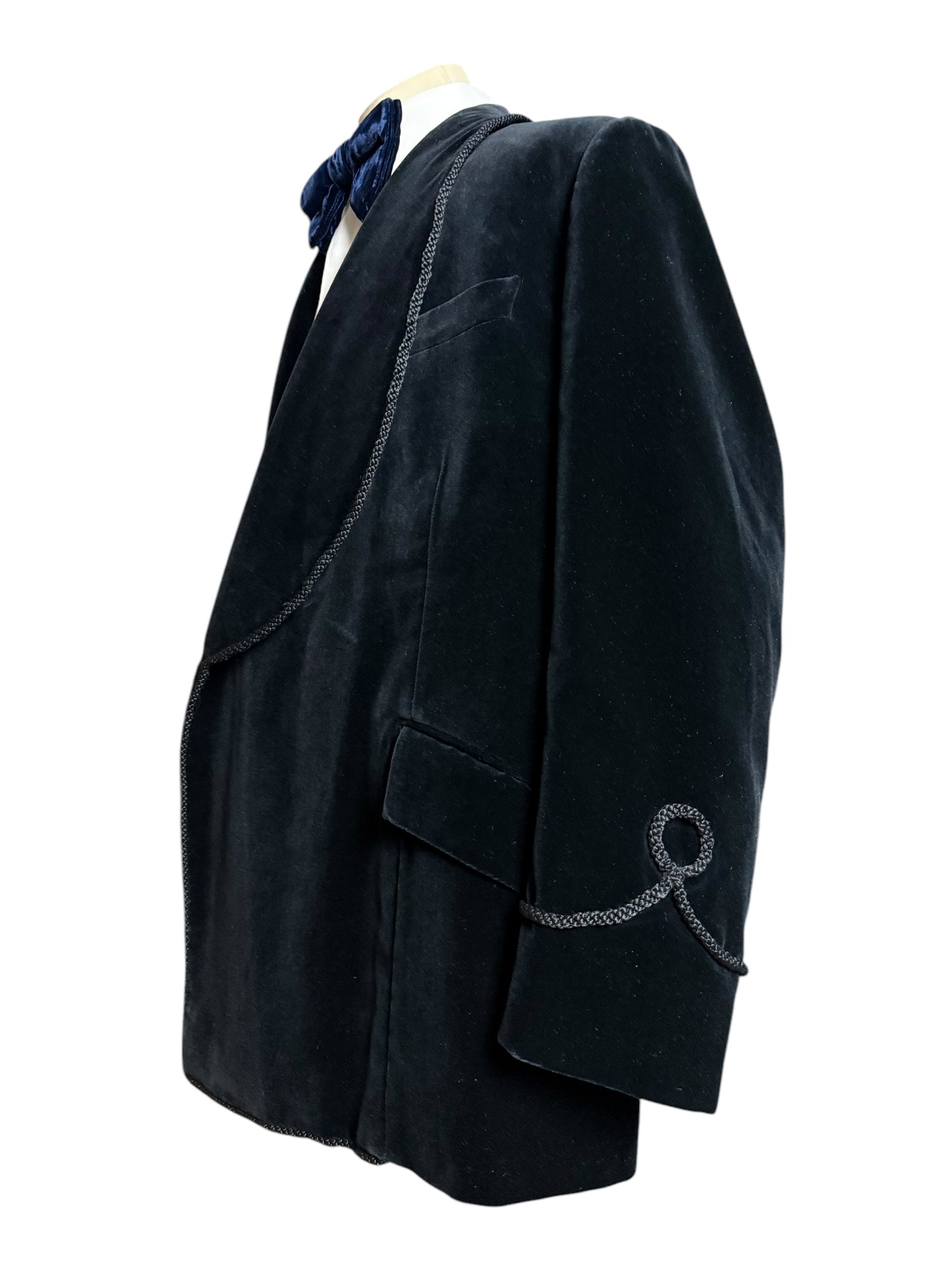 Bespoke Kent Haste Lachter Savile Row Double Breasted Velvet Smoking Jacket 48R
