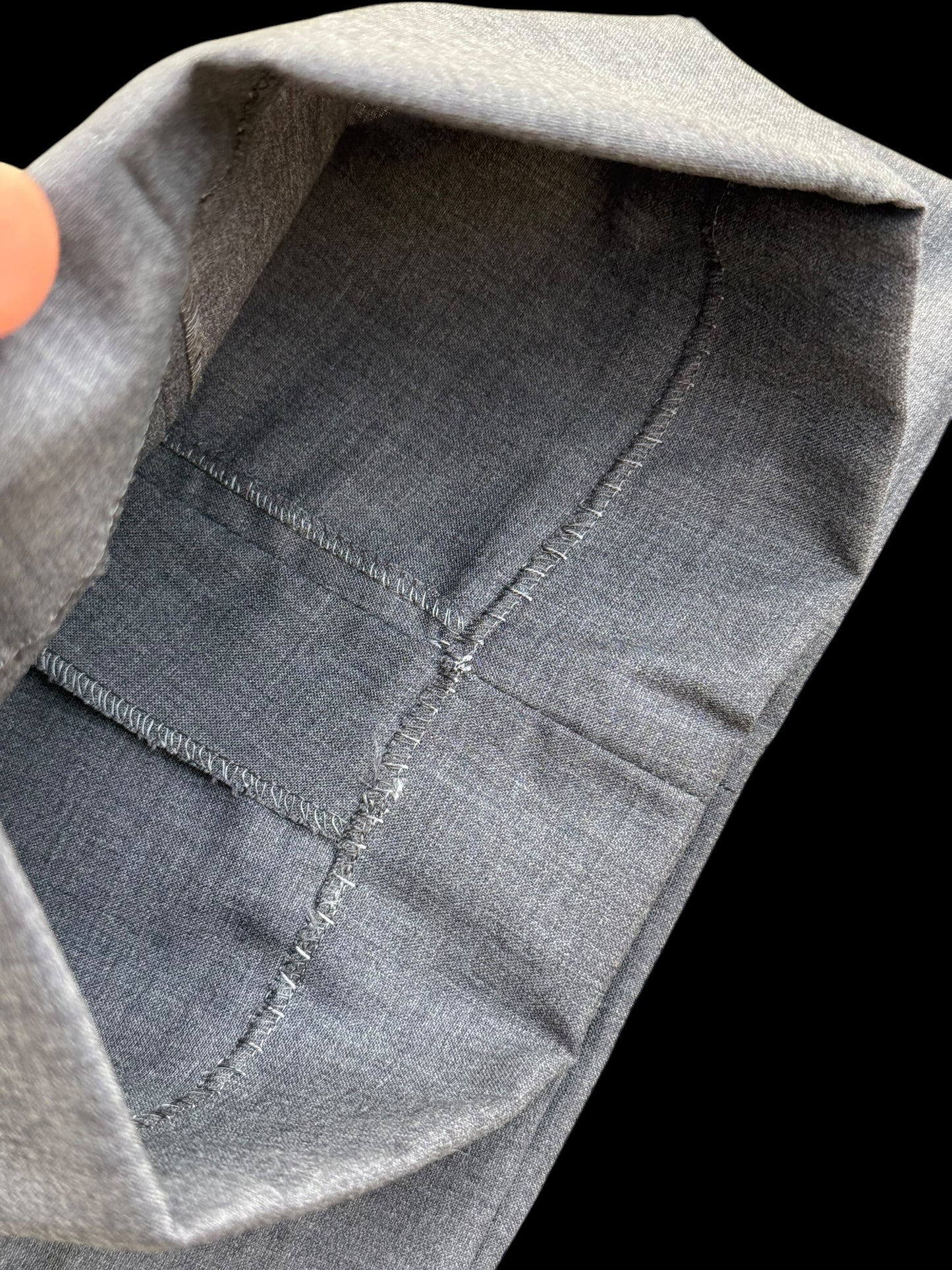 Bespoke Kent & Haste Savile Row Grey Suit Trousers W36-38” Superfine Wool
