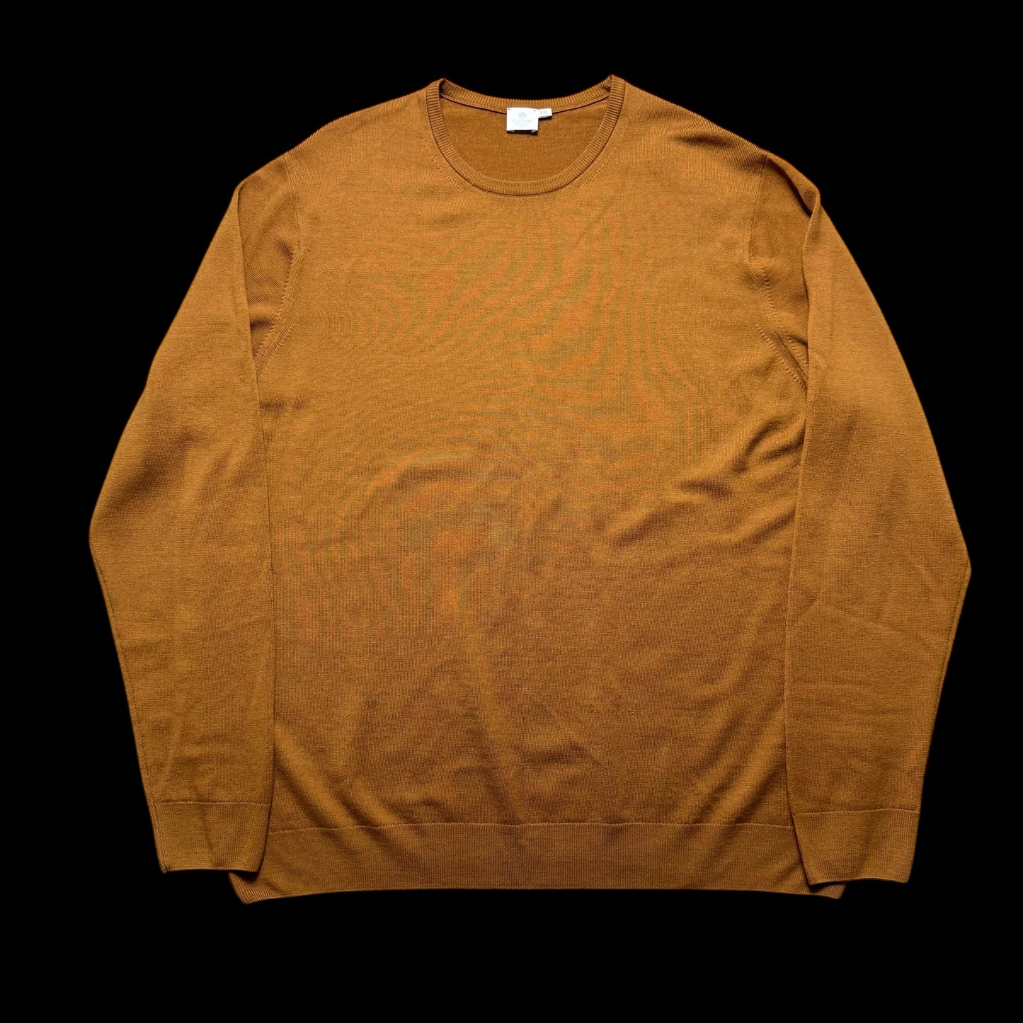 Men’s Sunspel Merino Wool Jumper XXL 2XL Mustard Crew Neck