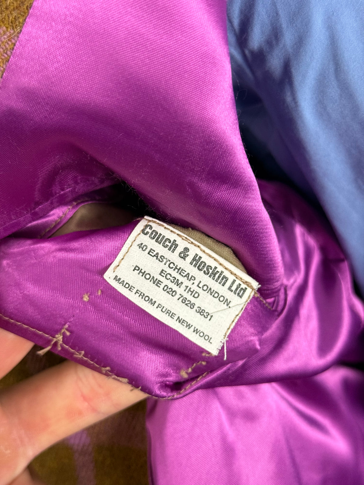 Bespoke Couch & Hoskin Savile Row Tweed Suit 38R / W34” Brown Pink Check