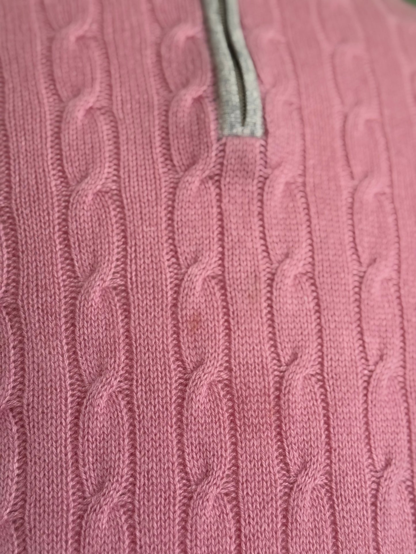 Men’s N. Peal Albemarle 1/4 Zip Cashmere Jumper Size Large Pink AW23 RRP £395
