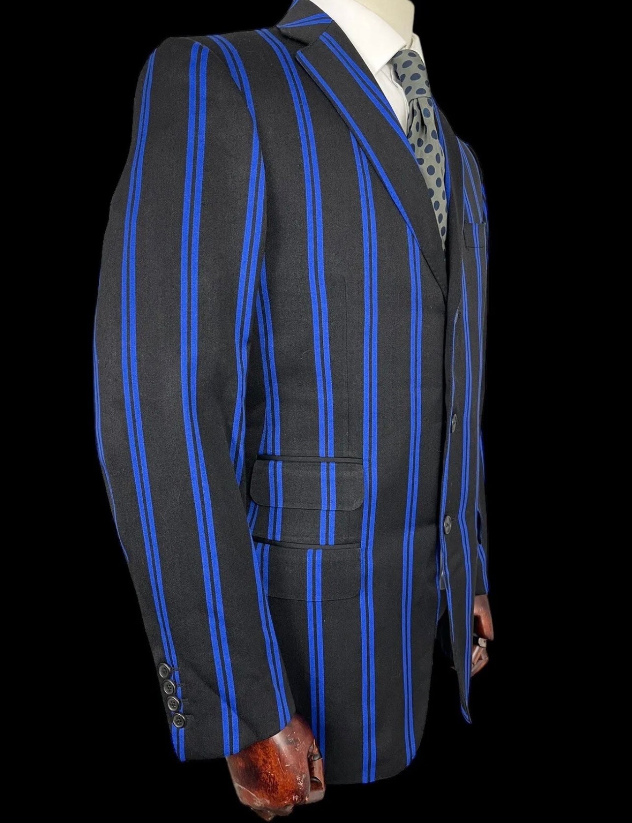 Dunhill Belgravia Boating Blazer 48R UK38R Wool Cotton Black Blue Wedding Cruise
