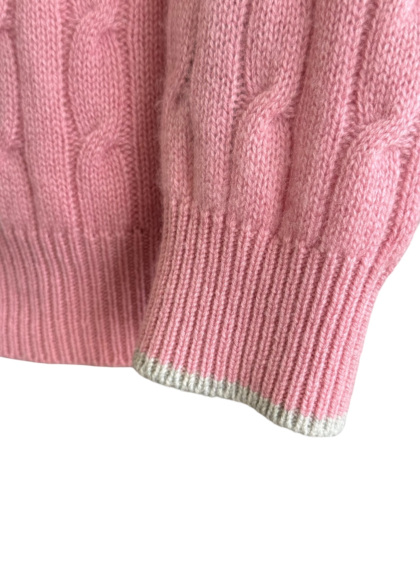 Men’s N. Peal Albemarle 1/4 Zip Cashmere Jumper Size Large Pink AW23 RRP £395