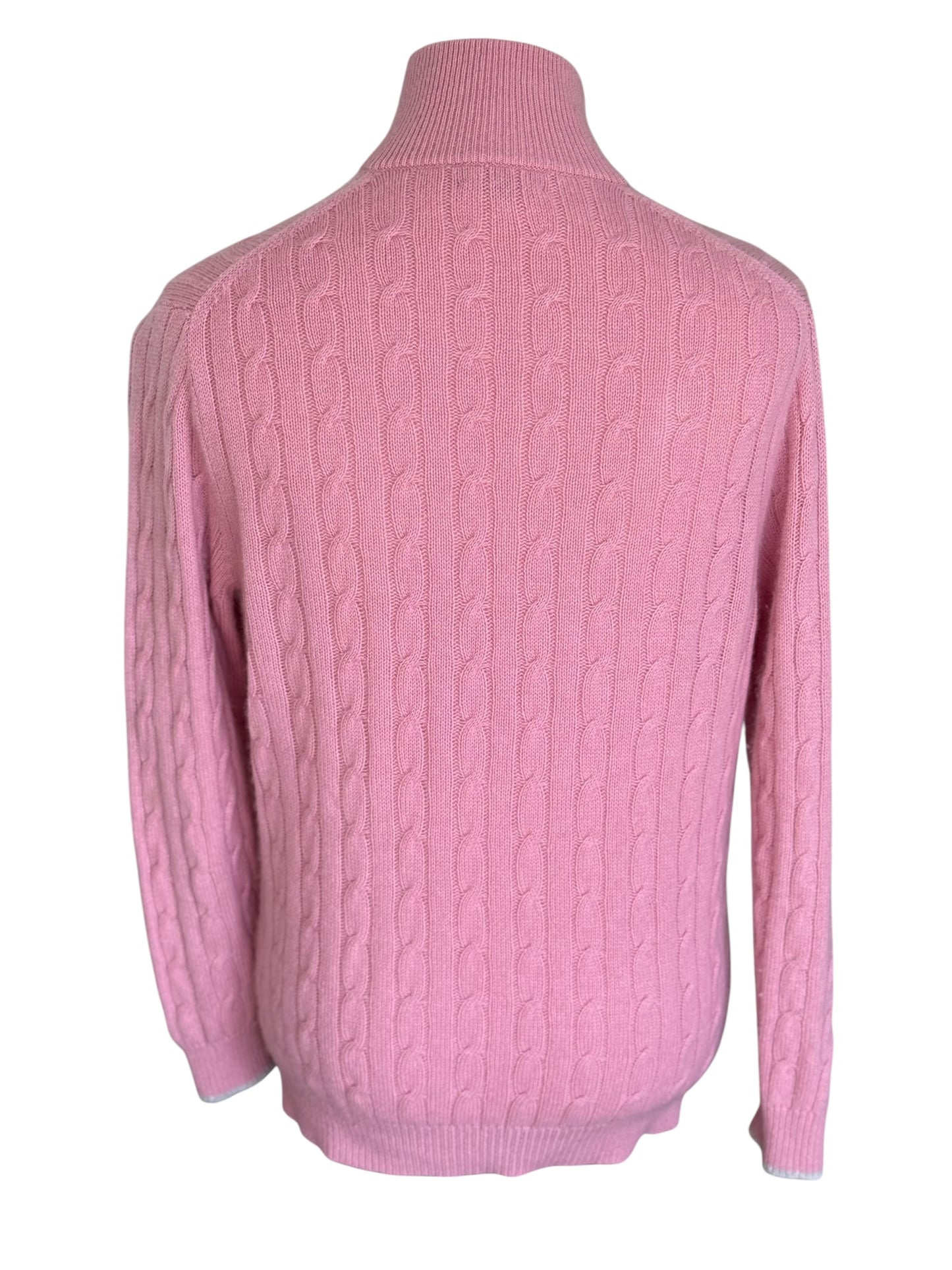 Men’s N. Peal Albemarle 1/4 Zip Cashmere Jumper Size Large Pink AW23 RRP £395