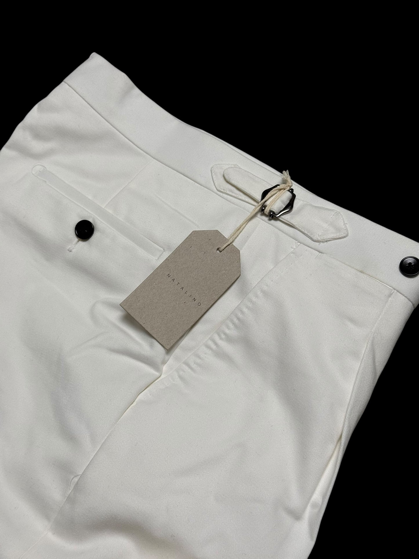 BNWT Natalino Ivory Single Pleat Brushed Cotton Trousers W30L RRP £150
