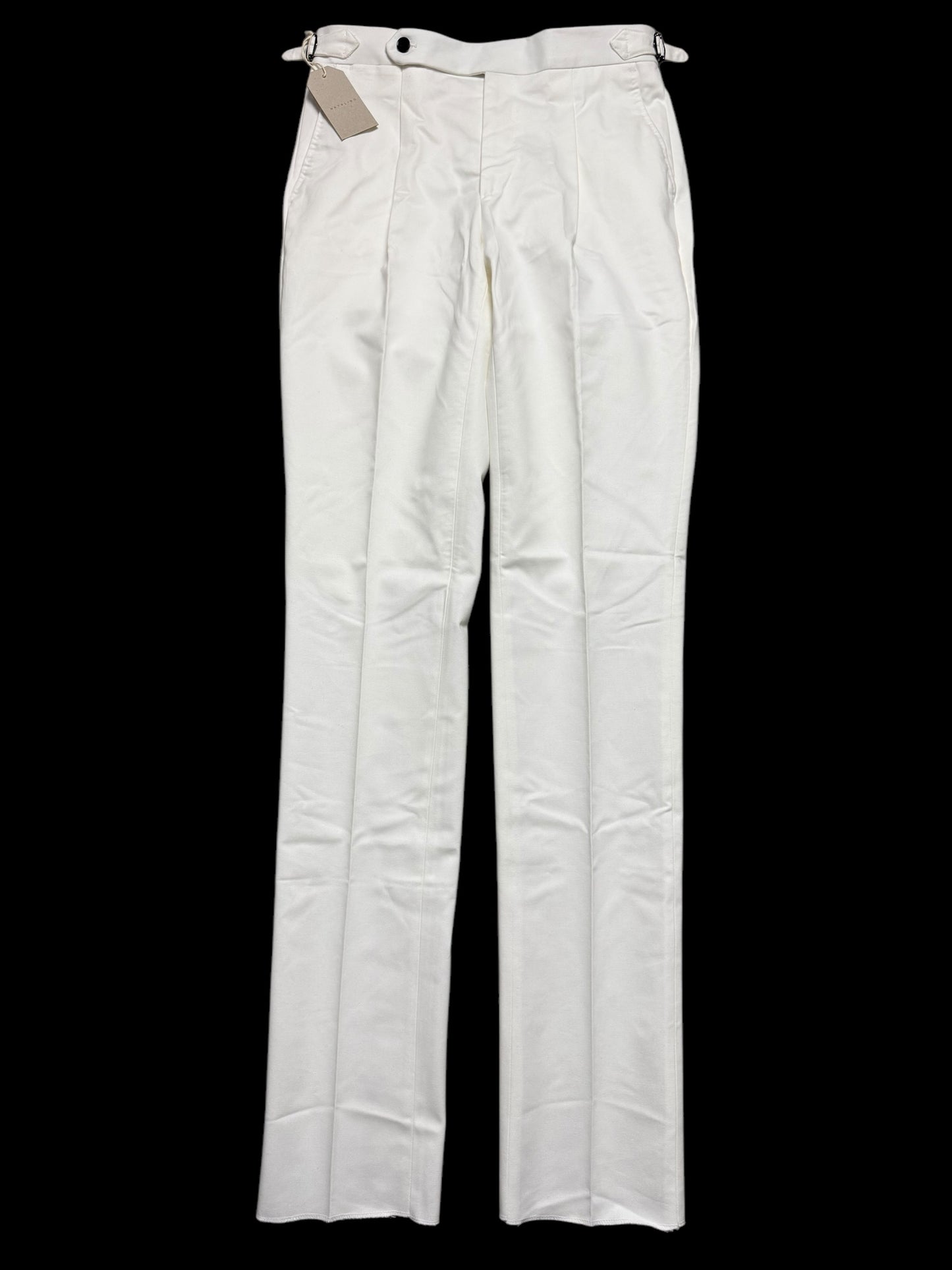 BNWT Natalino Ivory Single Pleat Brushed Cotton Trousers W30L RRP £150