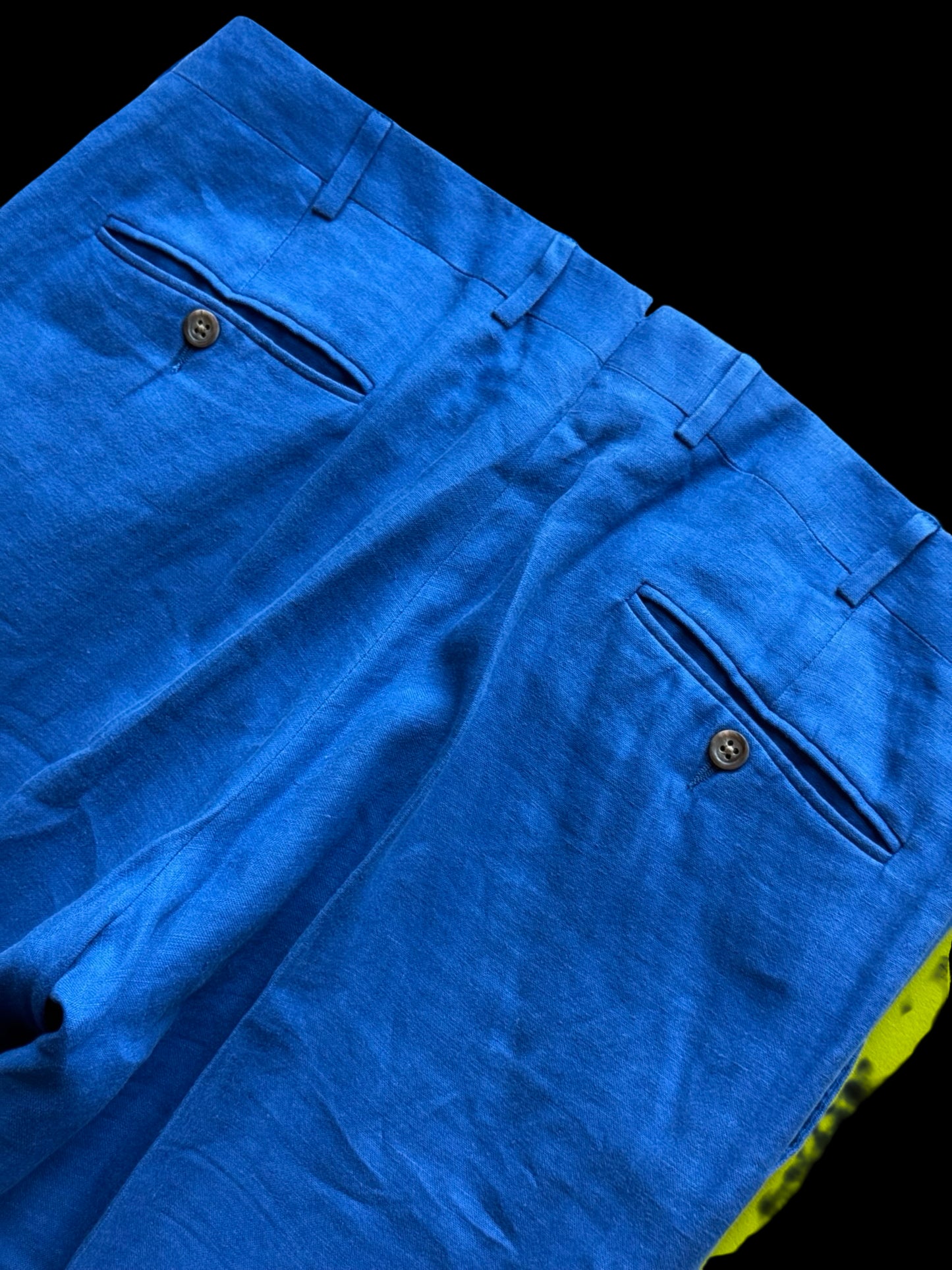 Polo Ralph Lauren Royal Blue Linen Suit 42L / W36” Made In Italy Rare