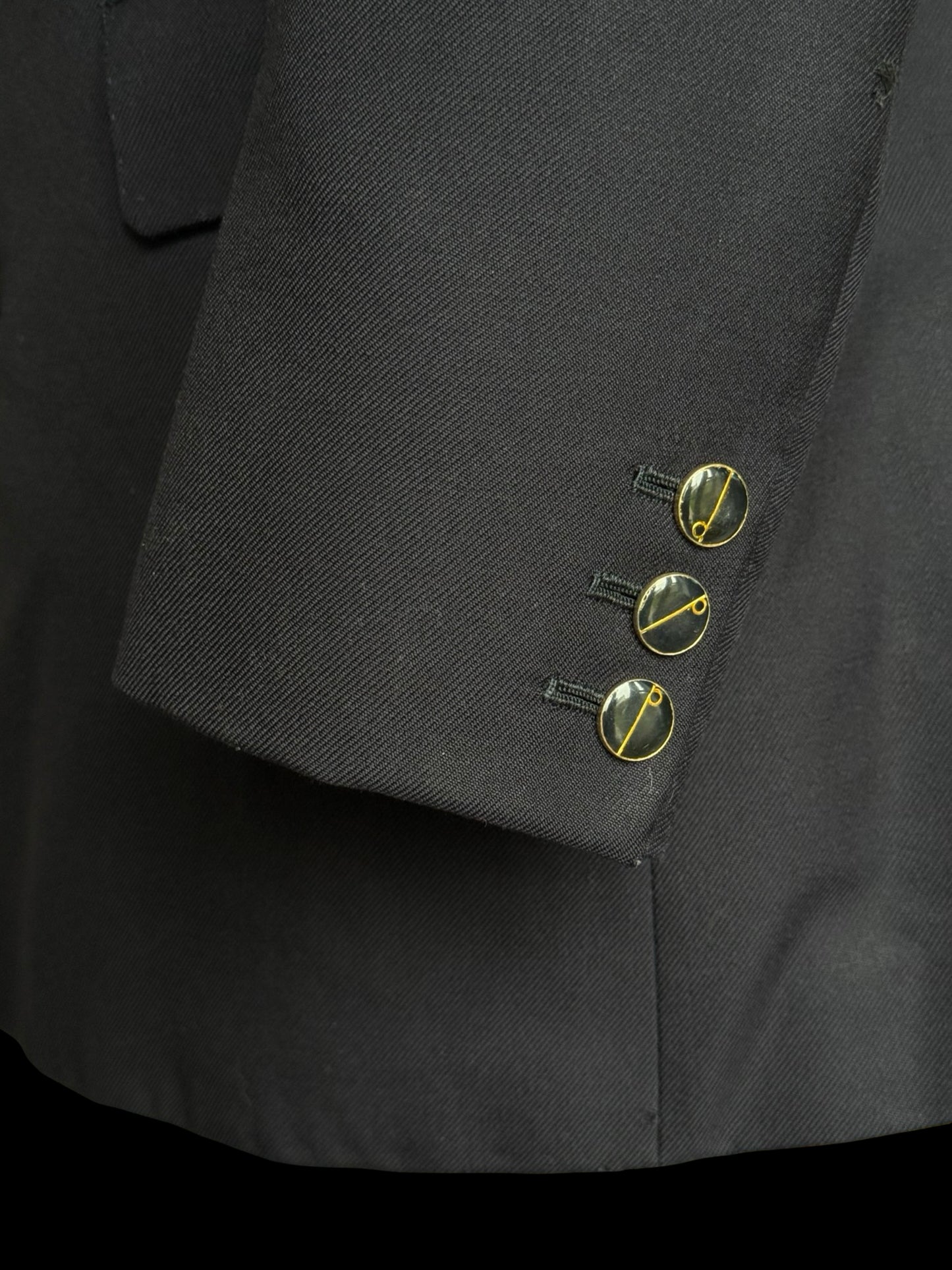 Vintage Huntsman Savile Row Navy Double Breasted Blazer 40 Dunhill Onyx Buttons