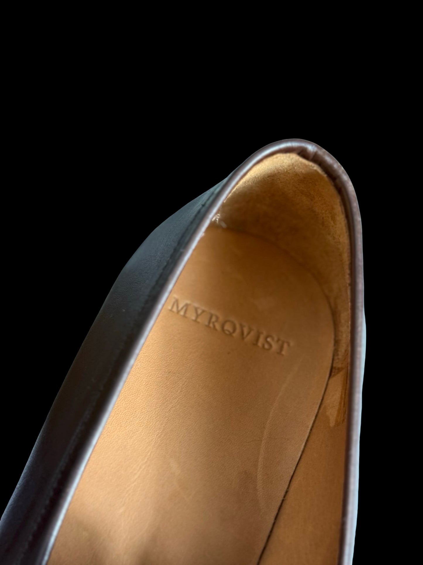 BNWB Myrqvist Smogen Penny Loafers UK 9.5 Dark Brown Calf