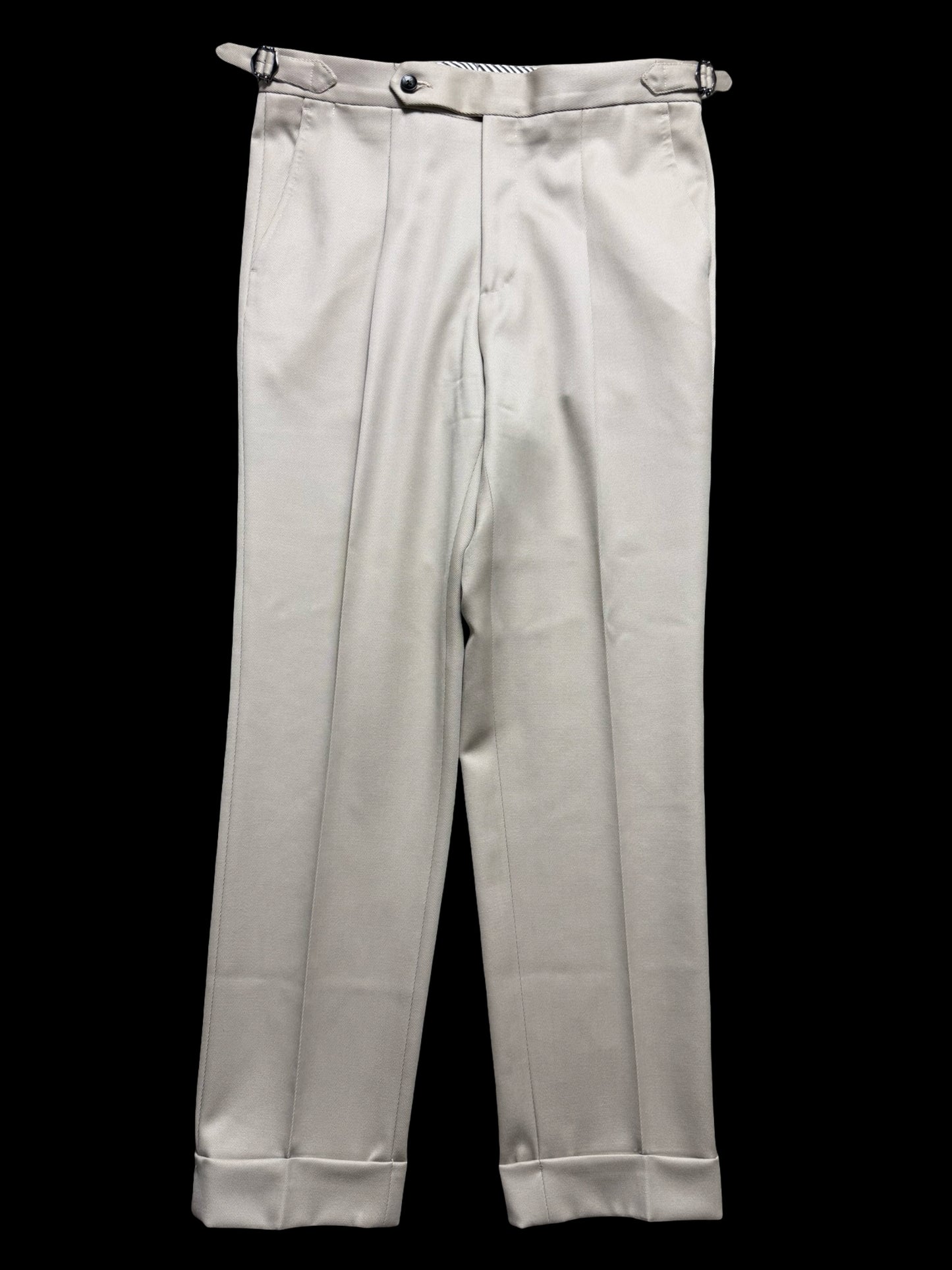 Men’s Natalino Stone Cavalry Wool Twill Pleat Front Trousers W32S RRP £205