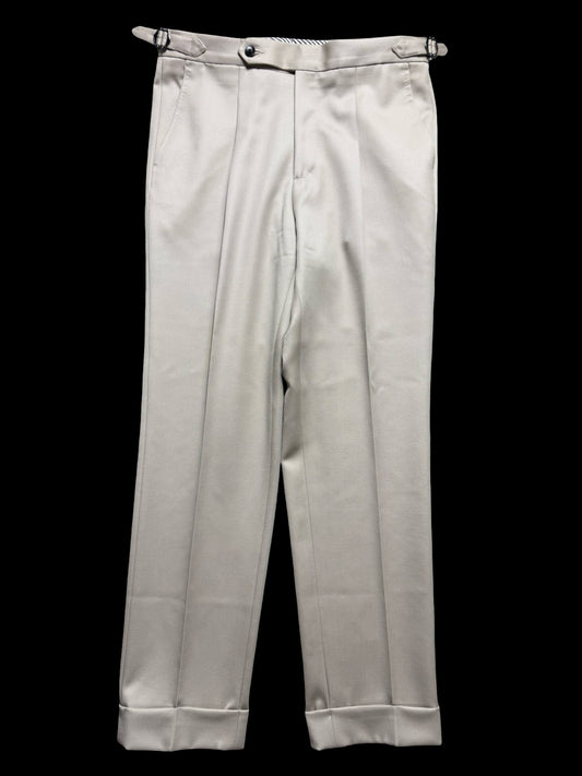 Men’s Natalino Stone Cavalry Wool Twill Pleat Front Trousers W32S RRP £205