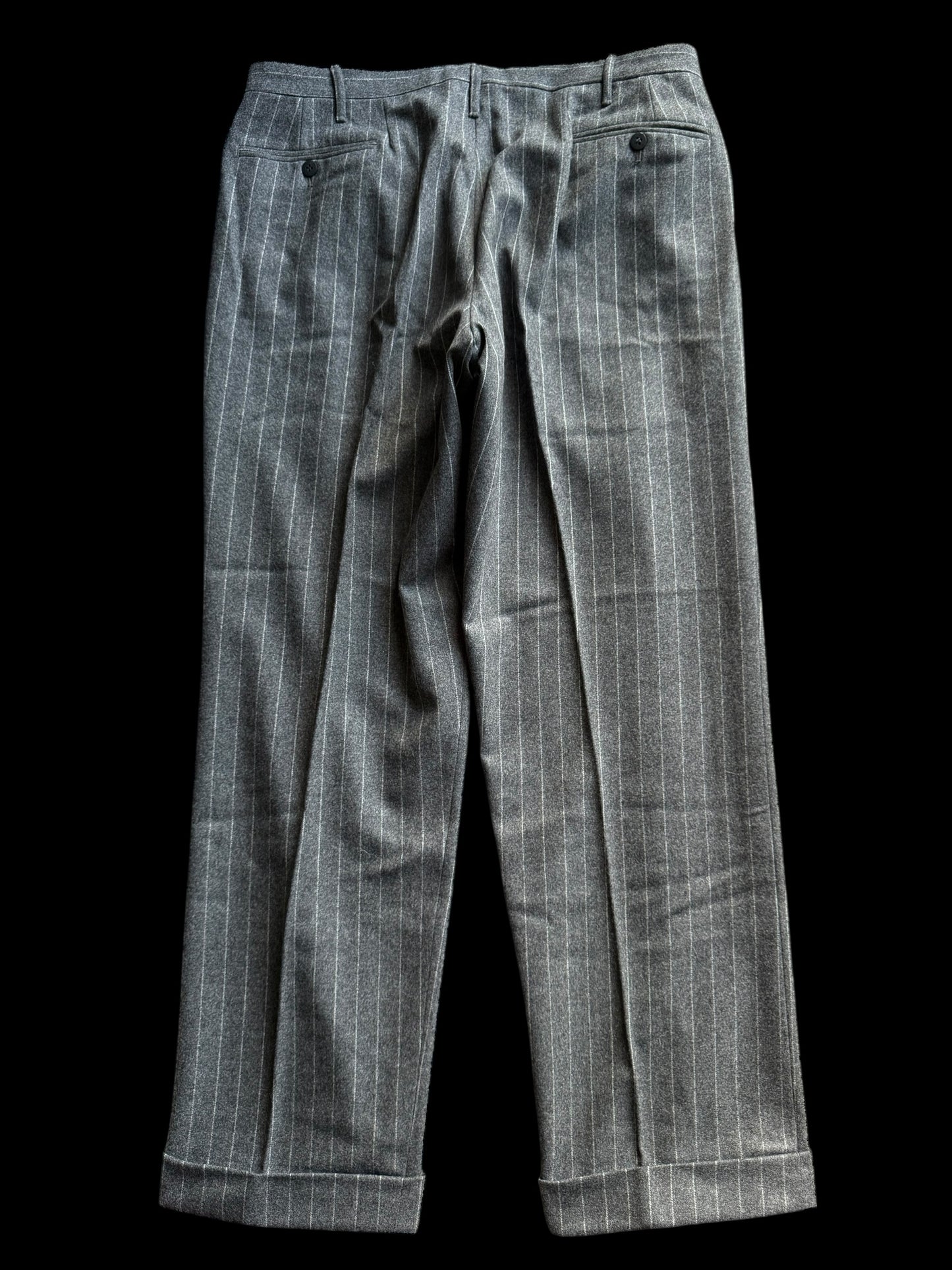 Bespoke Tommy Giulio Caraceni Grey Flannel Suit 42S/ W34 Chalk Stripe 40’s Style