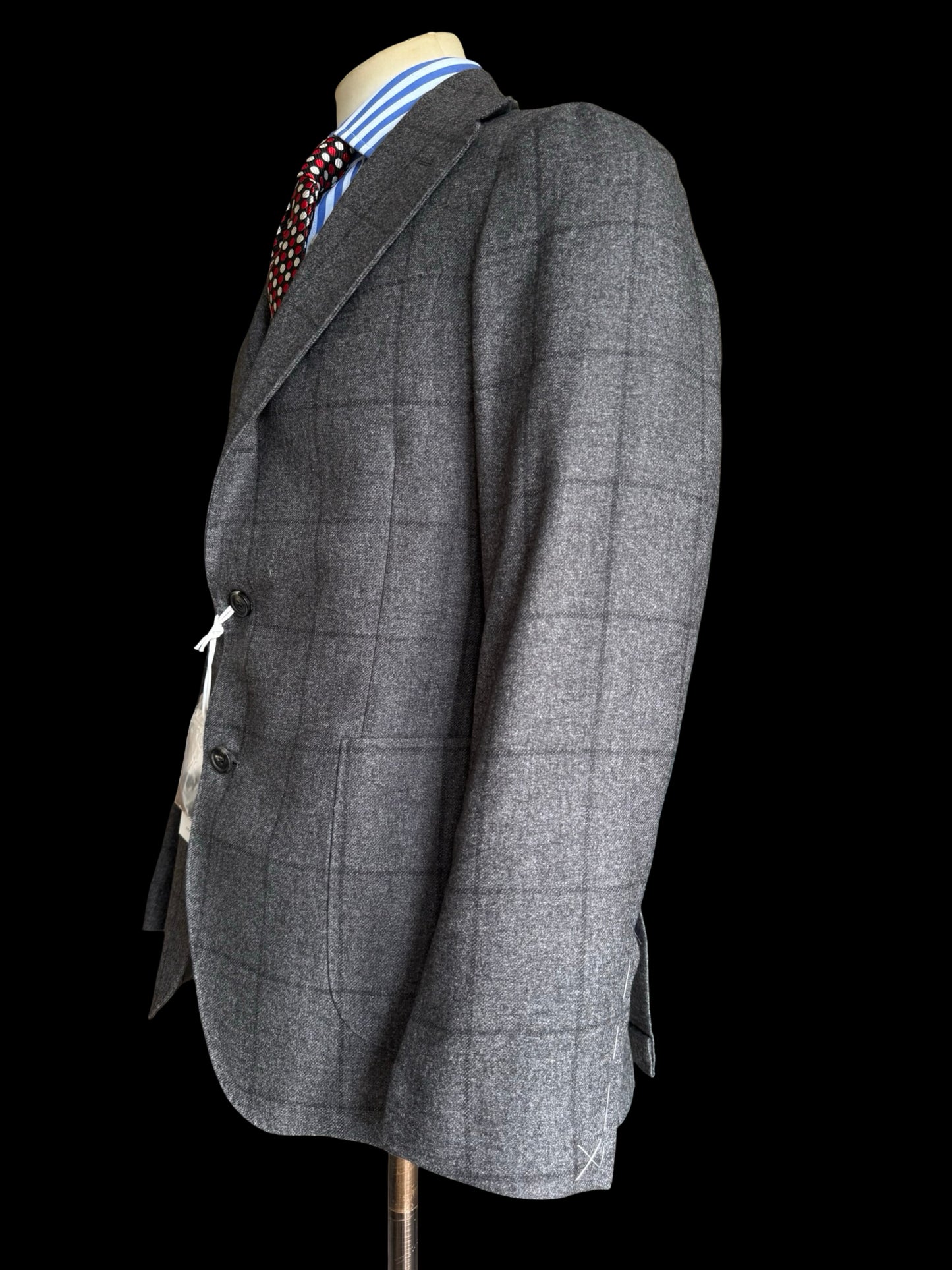 BNWT Natalino Mid Grey Flannel Sport Jacket 36R Wool Cotton Cashmere RRP £470