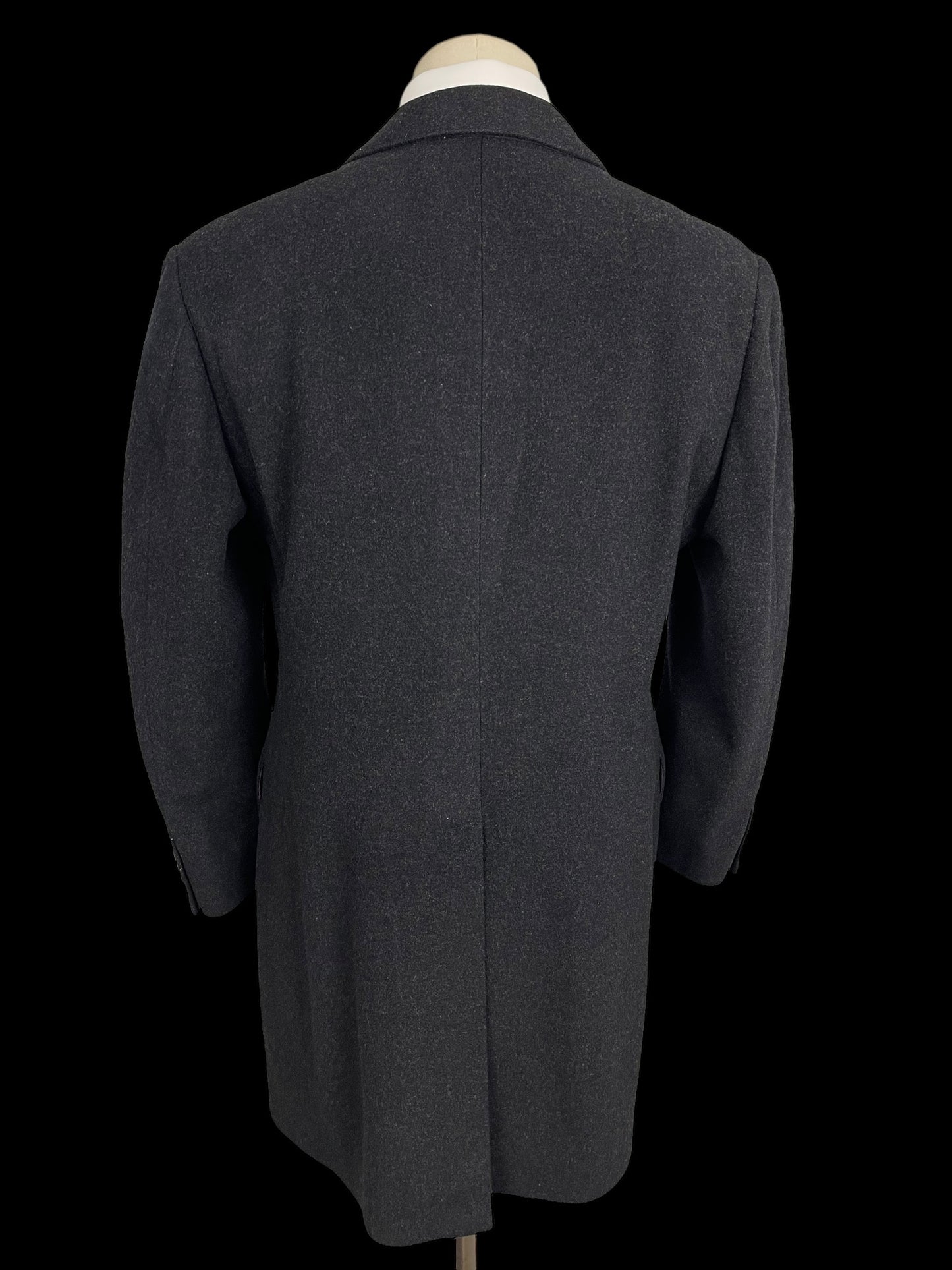 Jasper Littman Savile Row Dark Grey Overcoat 42R Made To Measure Tailored Formal