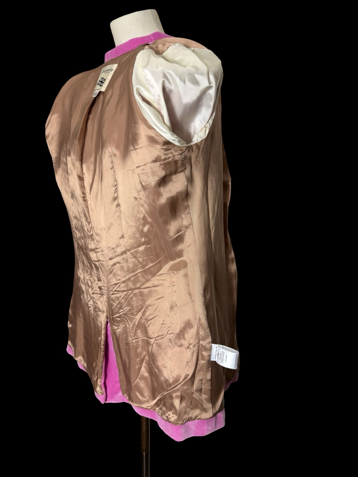 Alice Temperley Pink Velvet Suit UK14 / W28” Wide Leg Made In England