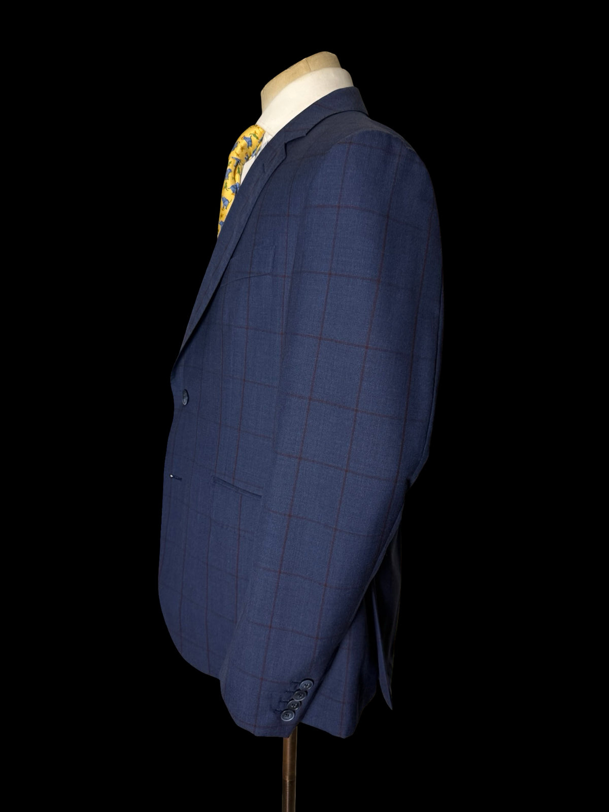 Men’s Hackett London Blue / Red Windowpane Check Suit 42R / W36R