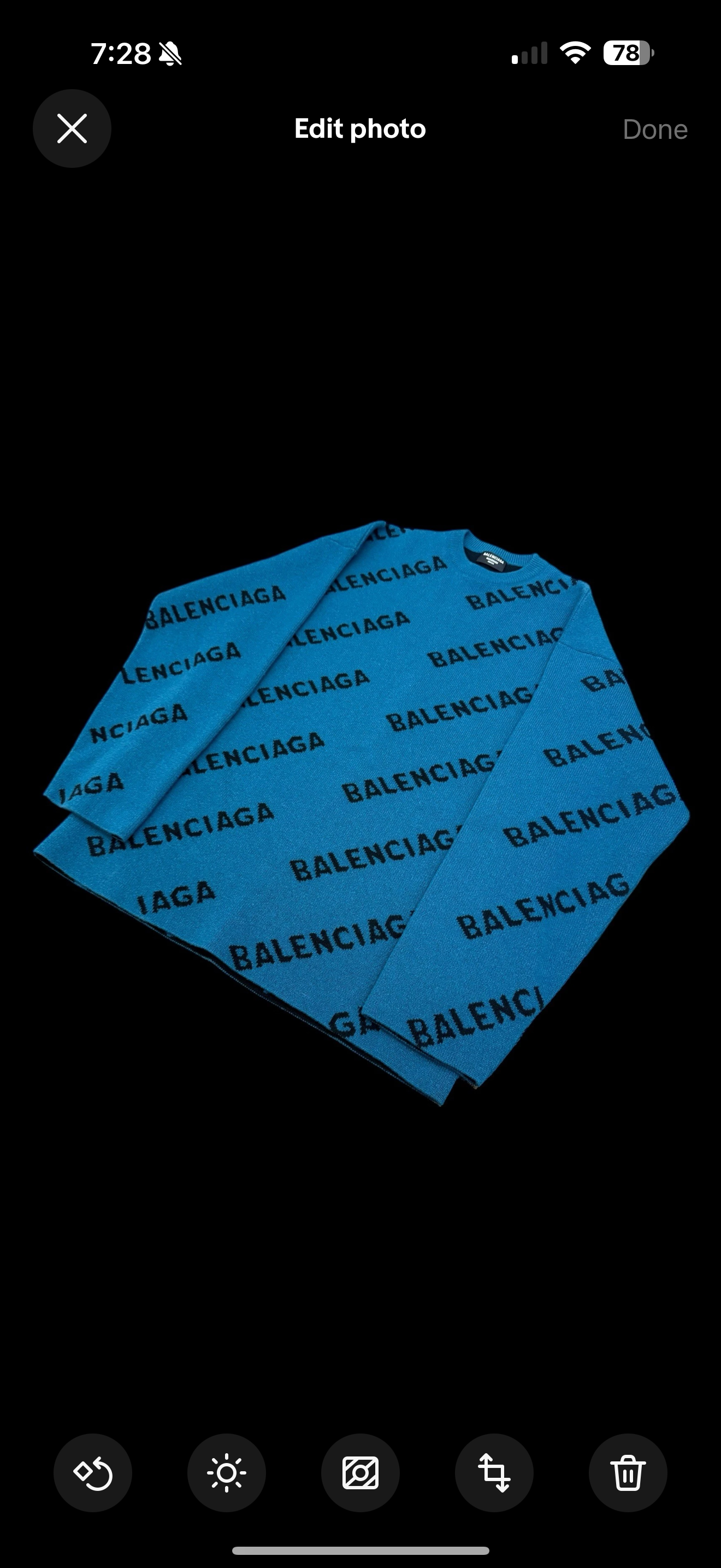 BNWT Balenciaga Oversized Wool Intarsia Logo Jumper Size Large Blue RRP £975