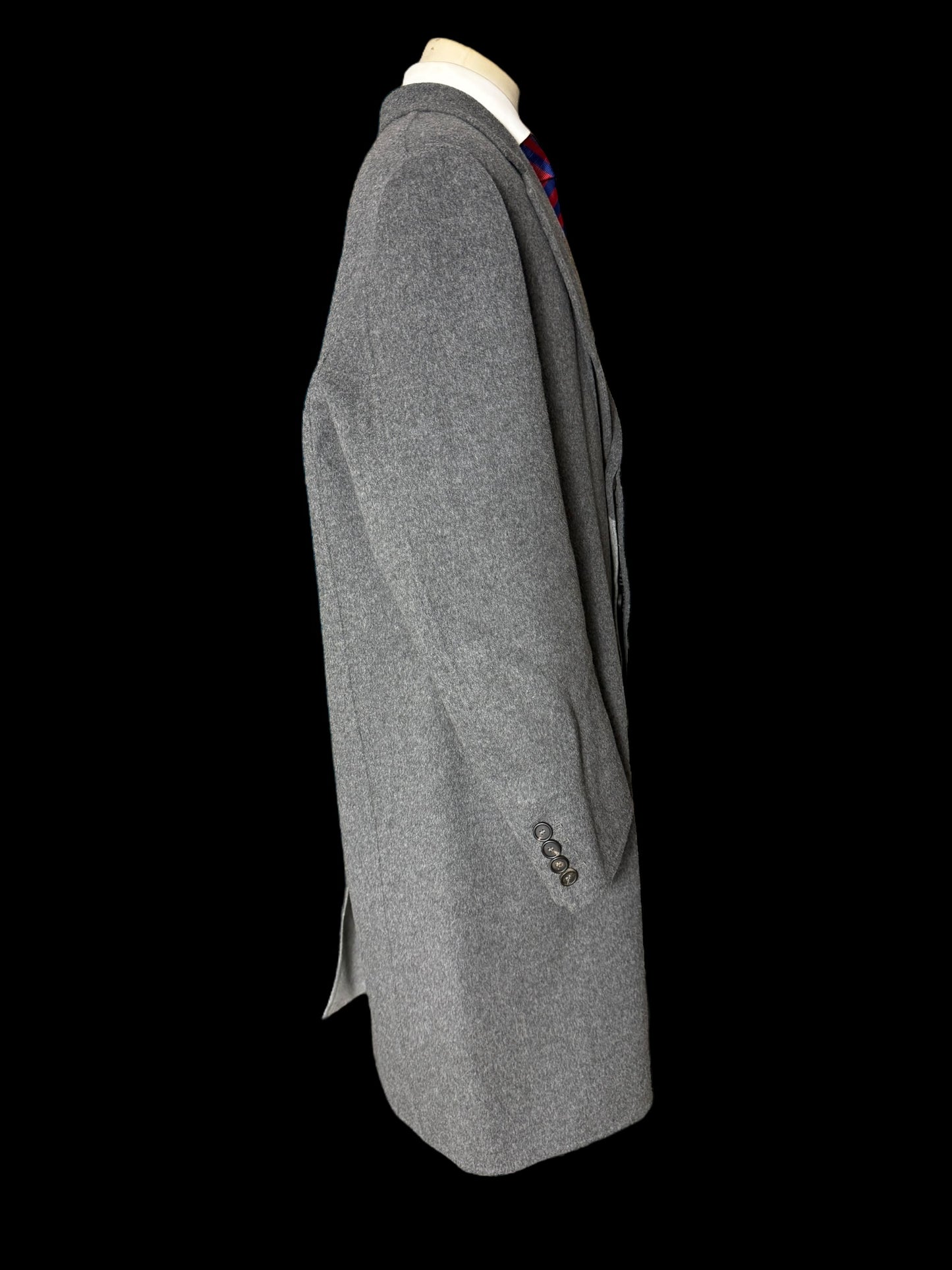 Men’s Brioni Grey Overcoat XXL Flannel Wool Unlined