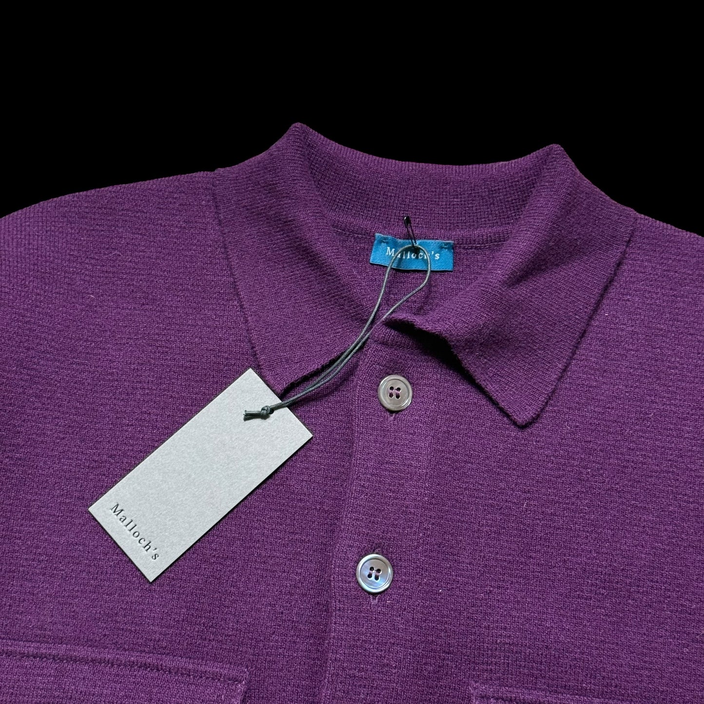BNWT Malloch’s Robert Merino & Cashmere Knitted Overshirt Purple RRP £375