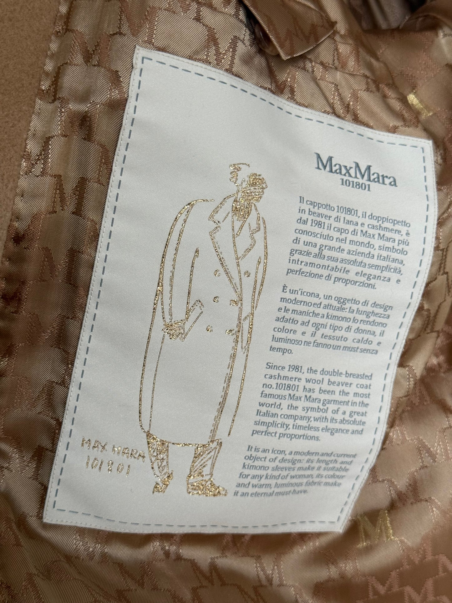 Max Mara 101801 Icon Madame Coat Camel Beige Cashmere Wool Oversized UK 8 10 12