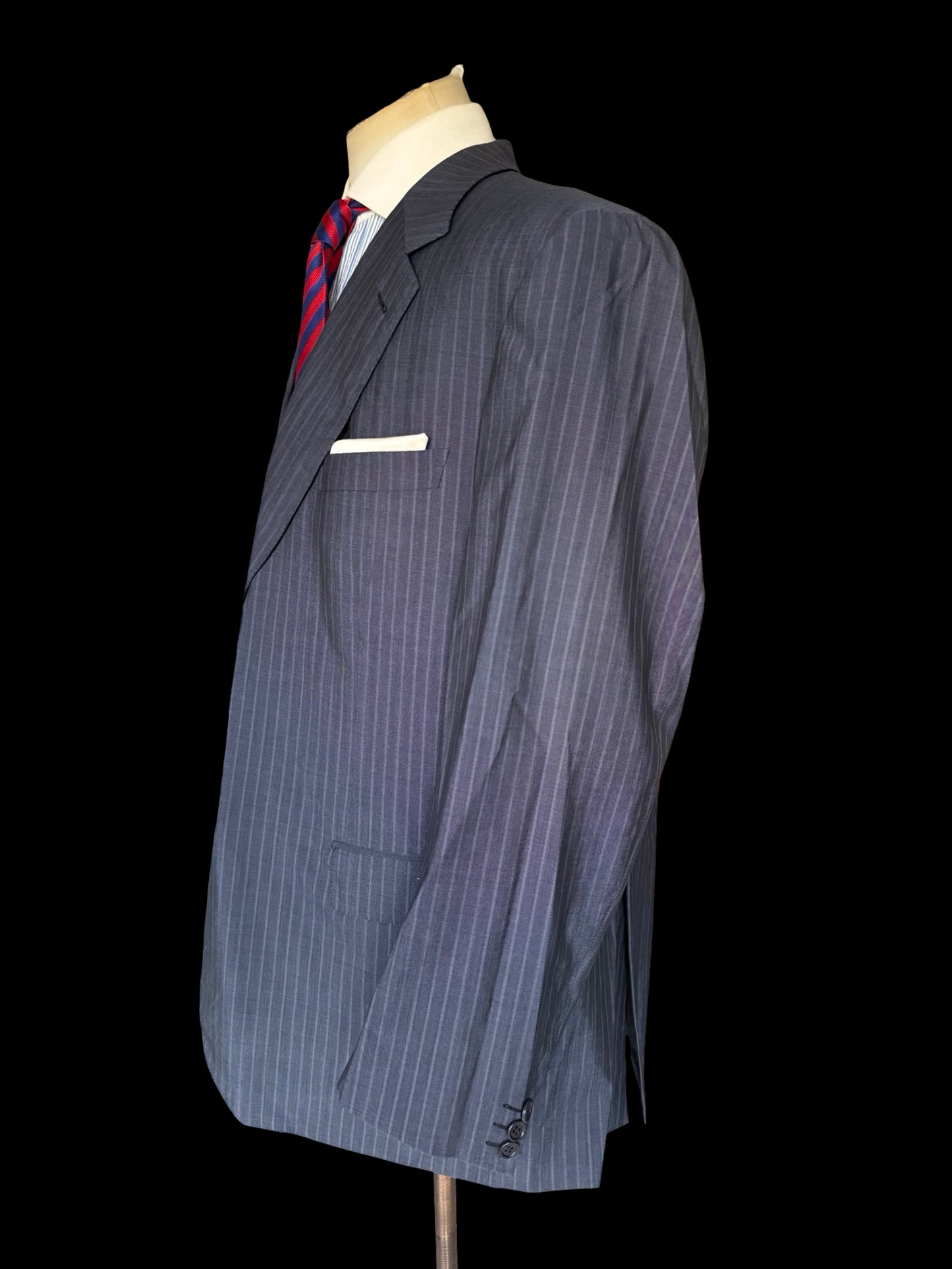 Brioni Navy Pinstripe Senato Suit 48R / W40R Wool Silk RRP £4k