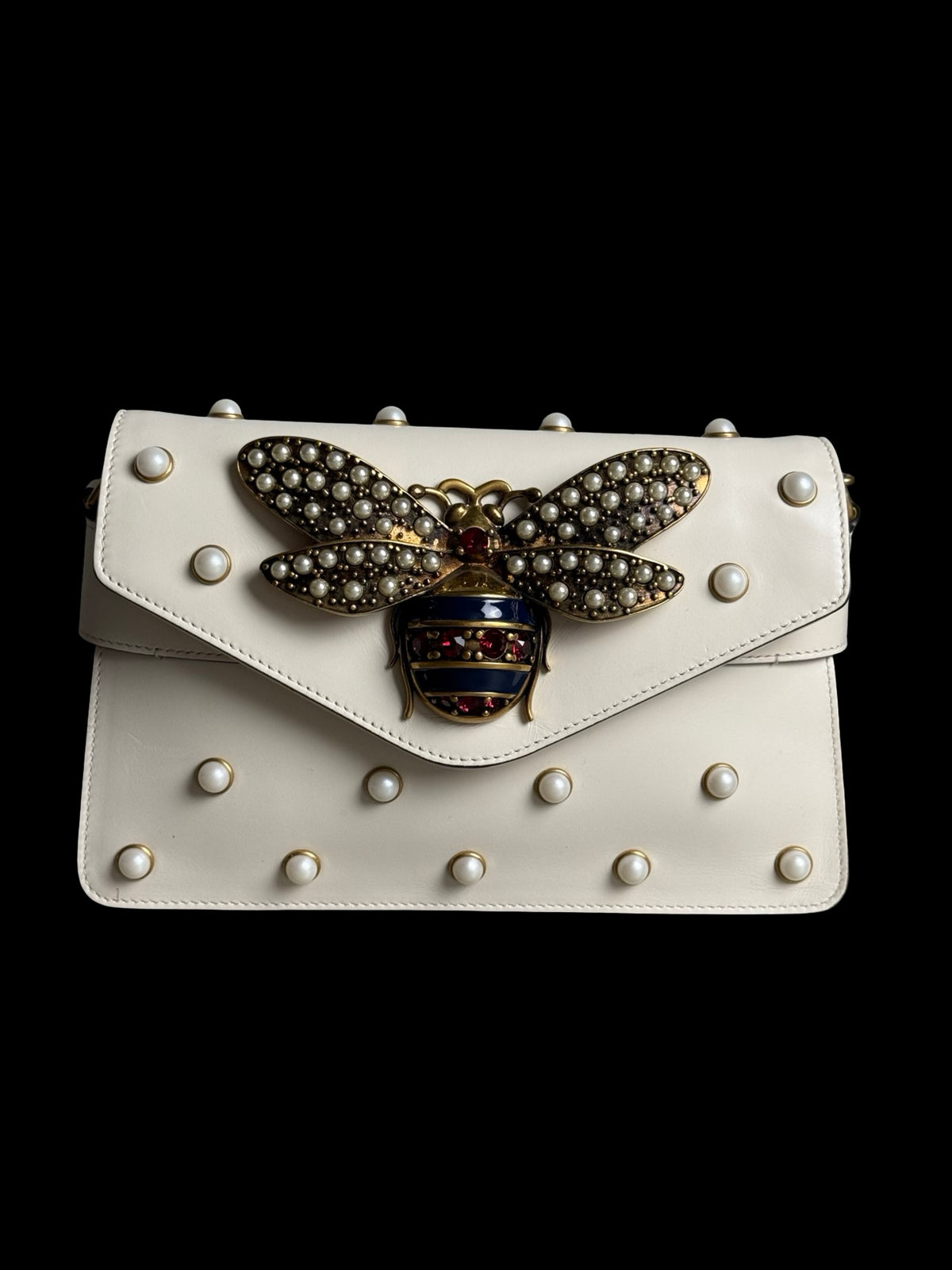 Gucci Queen Margaret Broadway Shoulder Bag Bee Pearls RRP £2250