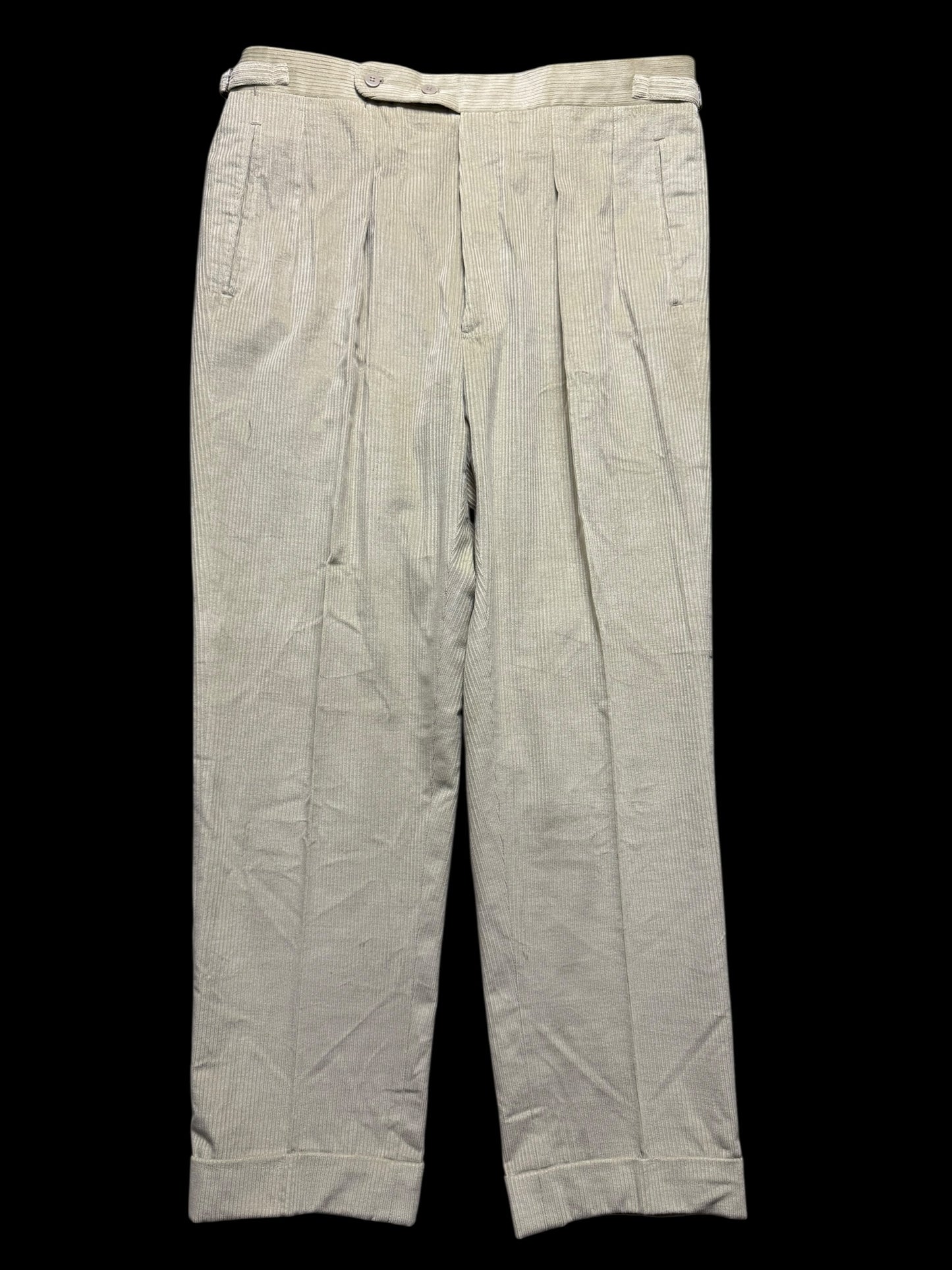 Sartoria Sabino Napoli Bespoke Corduroy Pants Trousers W34-36” Sage Green