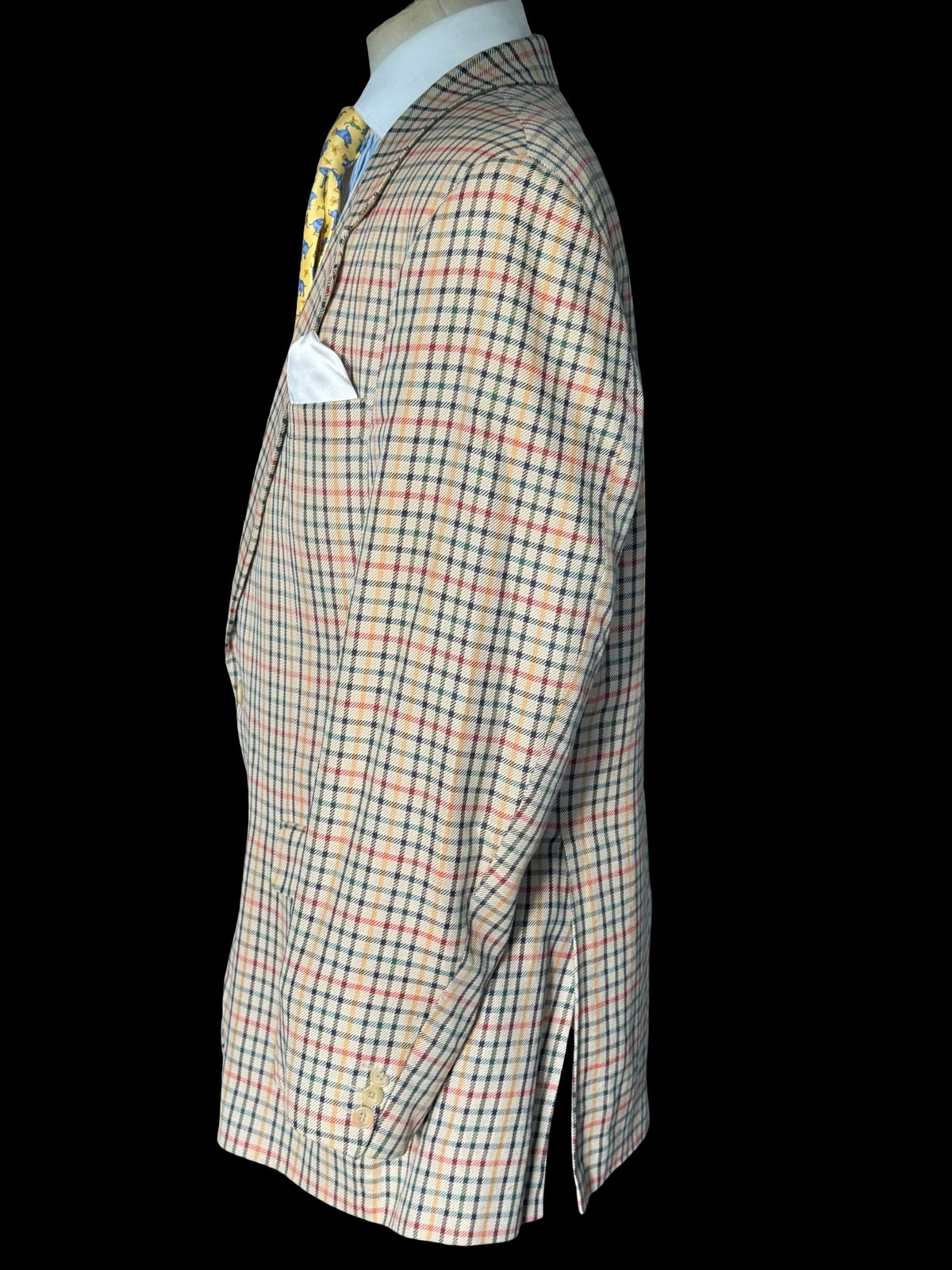 Men’s DAKS Check Cotton Sport Coat Size 44L House Check