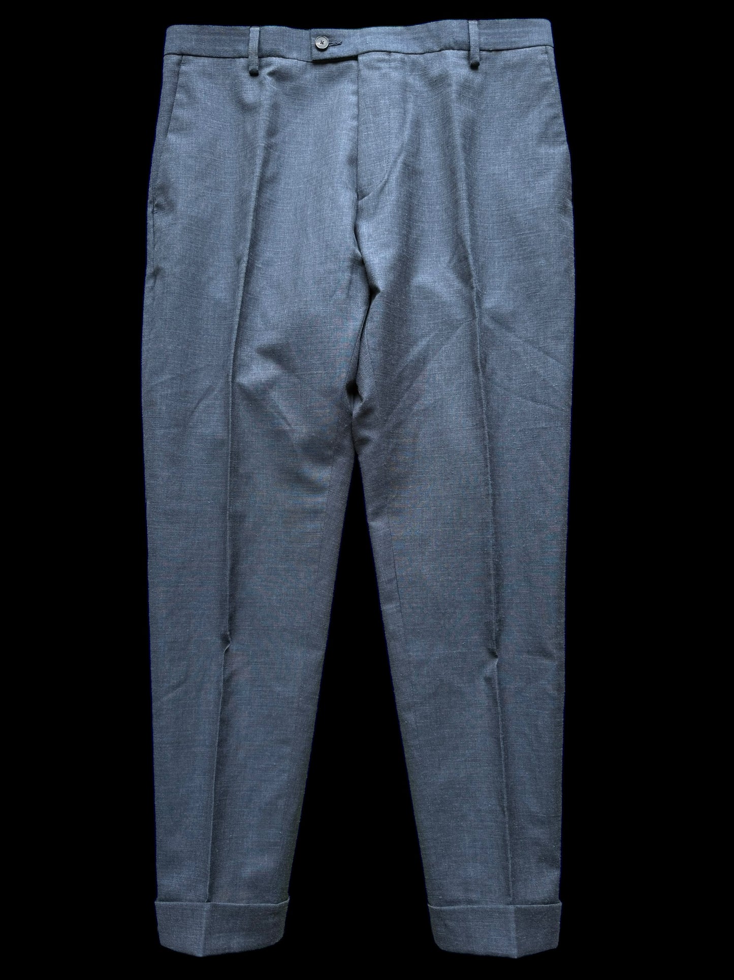 Men’s Reiss Double Breasted Suit 40R / W34” Slim Fit Wool Linen Silk Blue
