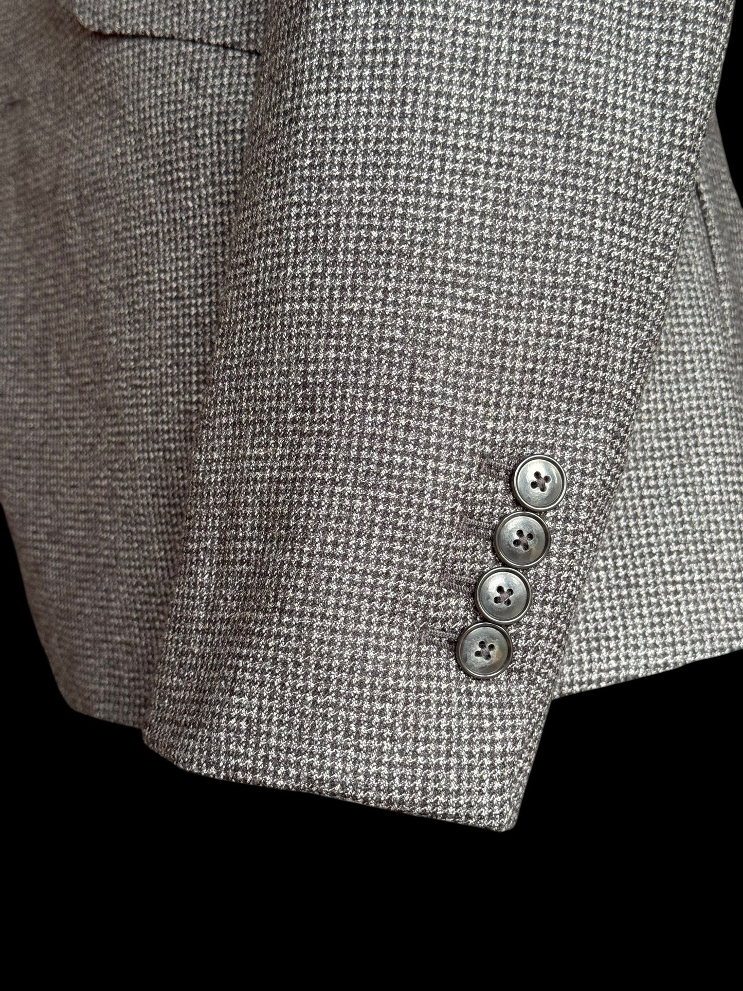 Clements & Church Drago Swing Wool Suit 38L / W32L Slim Fit Grey Houndstooth MTM