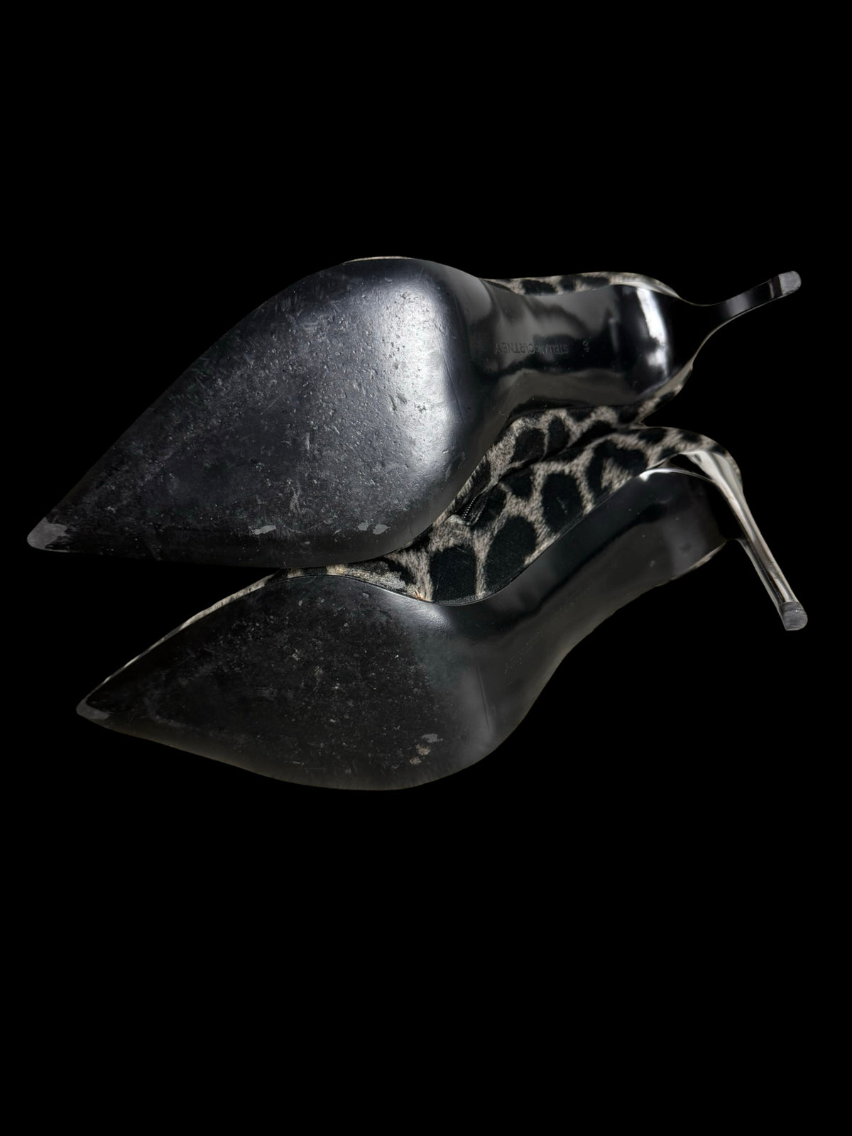 Stella McCartney Velvet Leopard Print Stiletto Heel Ankle Boots EU40 UK7