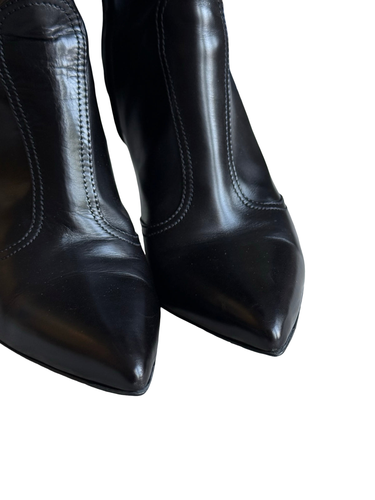 Vintage Versace Knee High Heels Size EU39 UK6 Fur Trim Vintage Rare